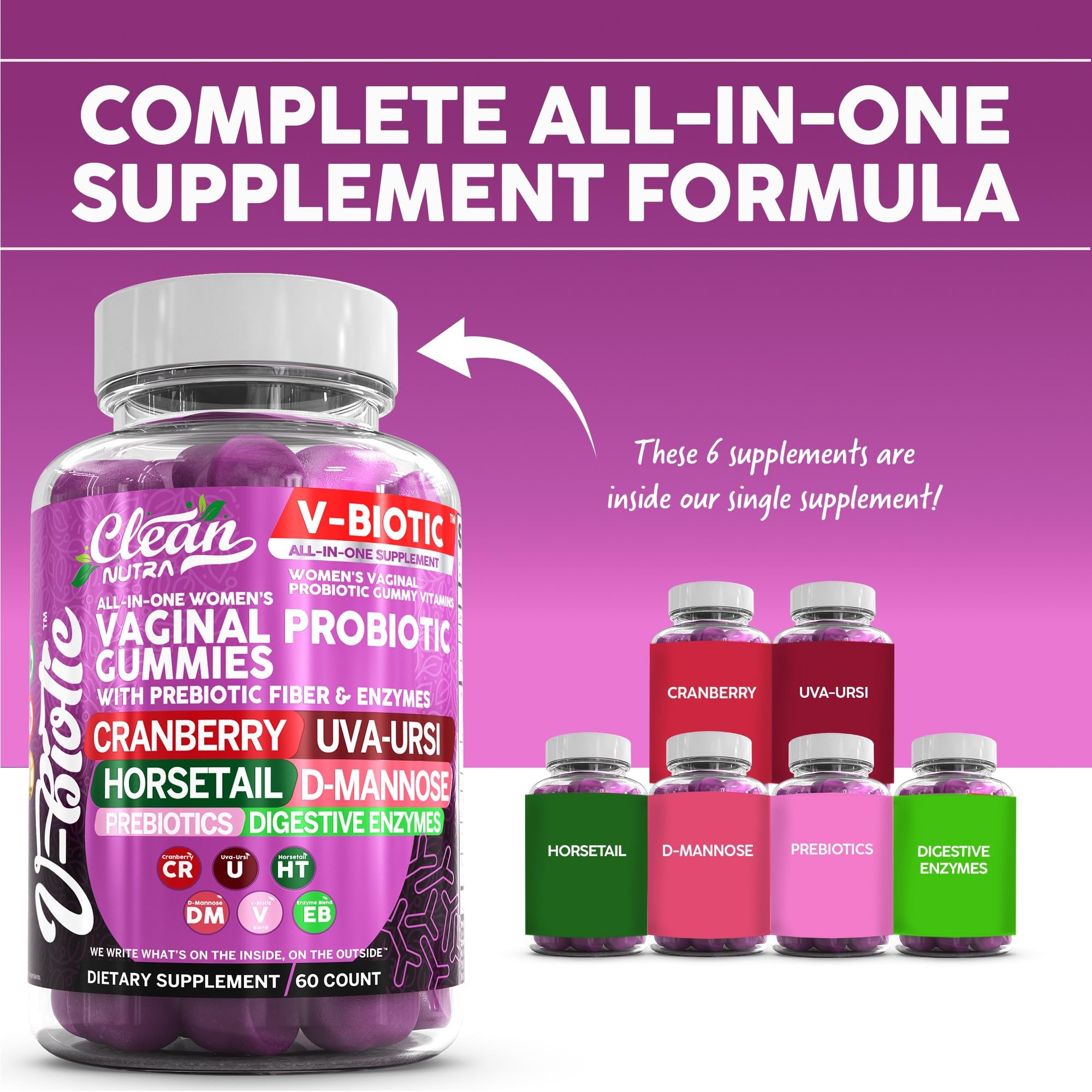 Foto 2 | Probióticos Clean Nutraceuticals Vaginales 60 Piezas - Venta Internacional