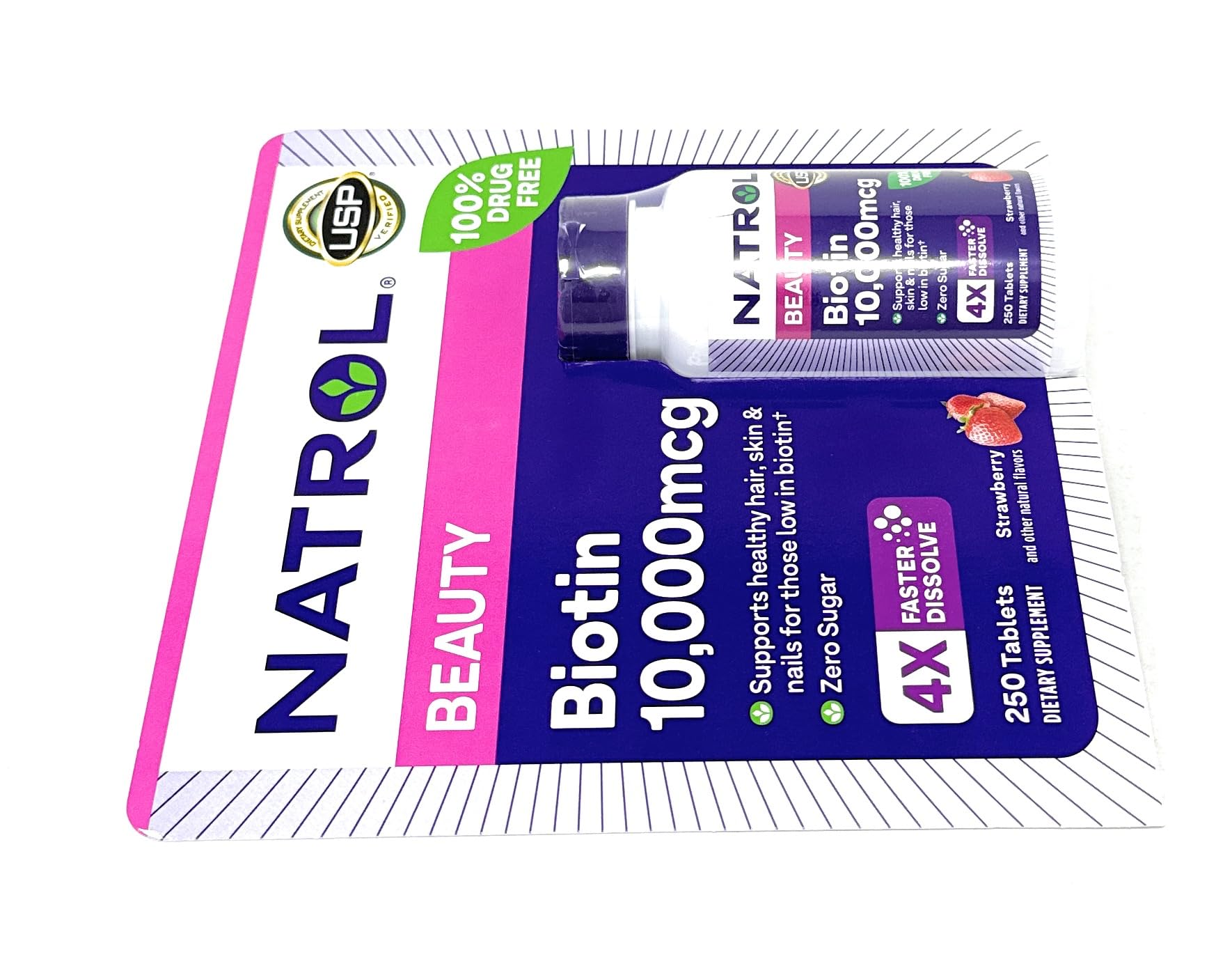 Foto 8 pulgar | Suplemento Natrol Biotina De 10.000 Mcg De Disolución Rápida Para 250 Tabletas - Venta Internacional.