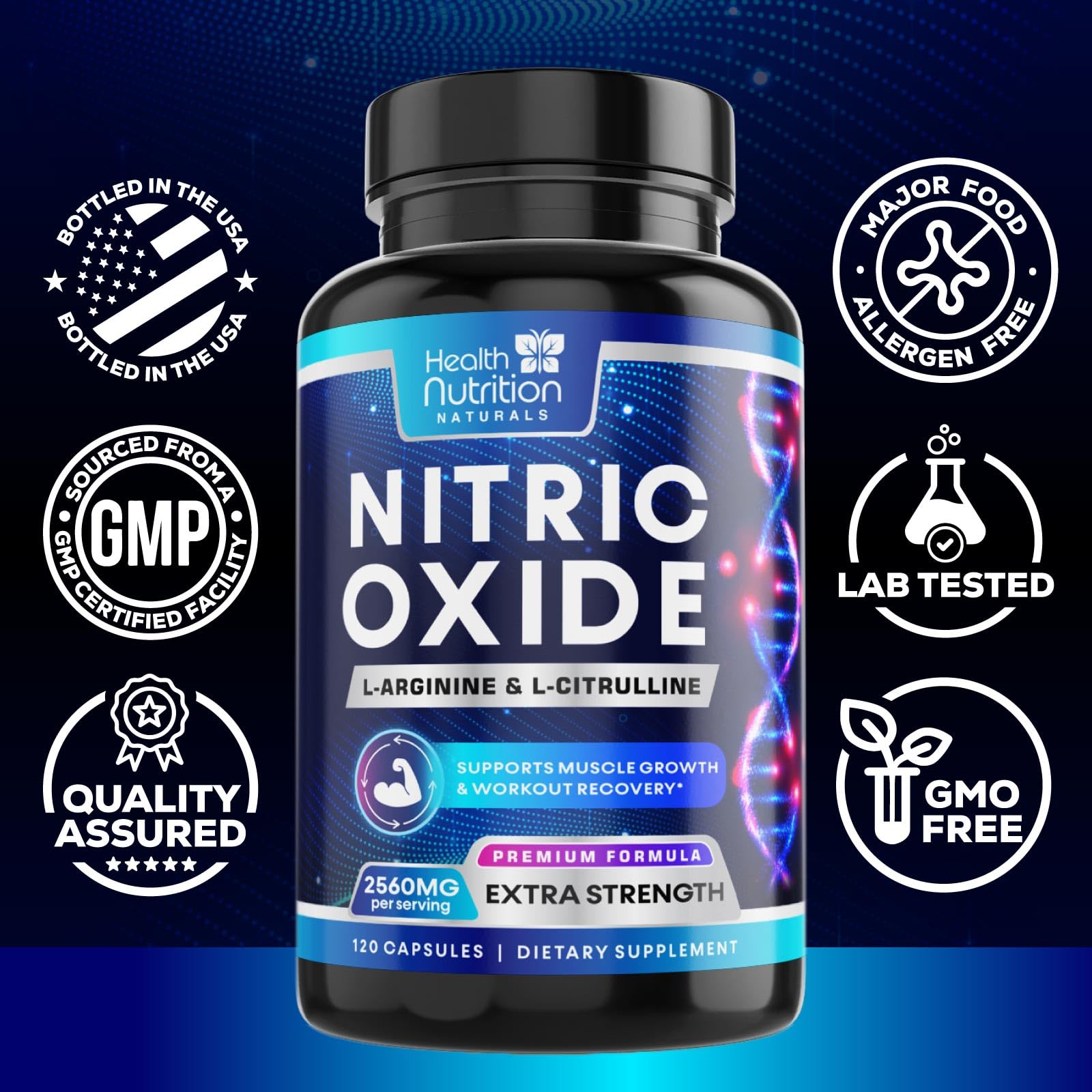 Foto 5 pulgar | Óxido Nítrico De Supplement Health Nutrition Naturals 120 Cápsulas - Venta Internacional
