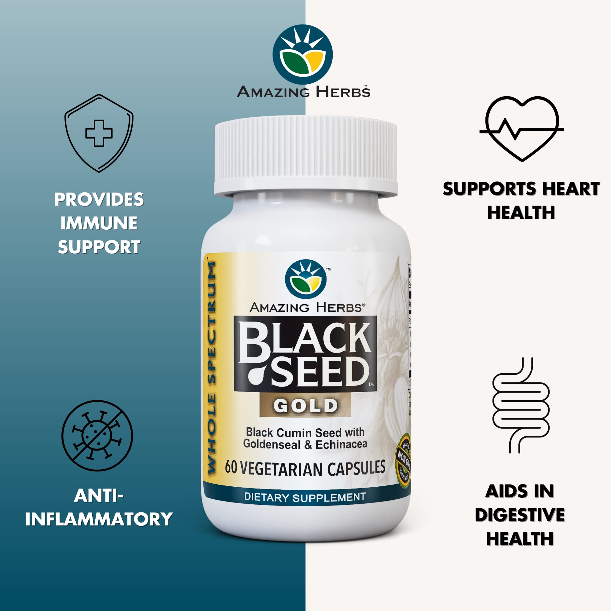 Foto 6 pulgar | Suplemento Amazing Herbs Whole Spectrum Black Seed Gold- Venta Internacional