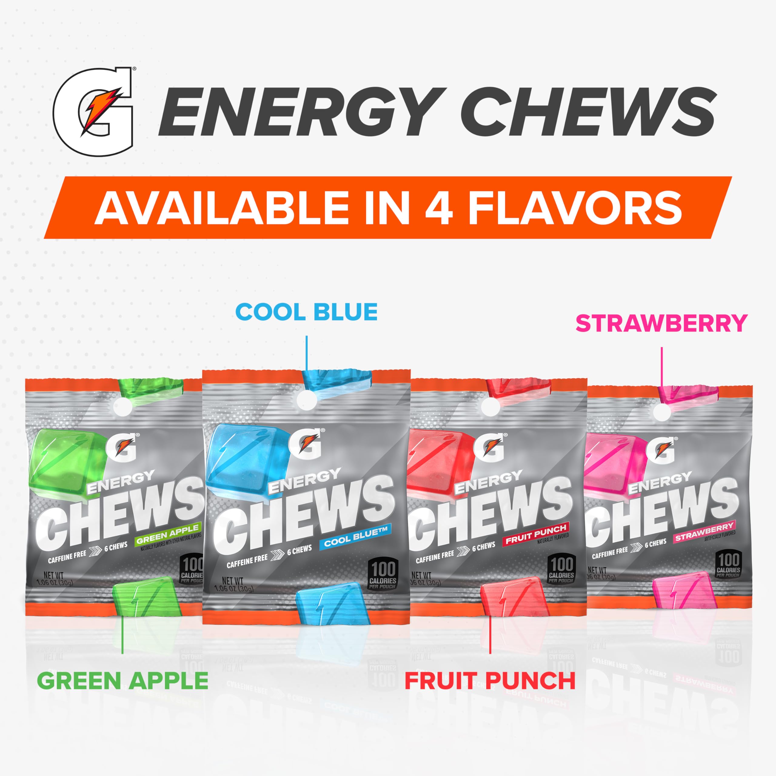 Foto 6 pulgar | Energy Chews Gatorade Cool Blue Vitamina B12 30 g 16 Paquetes - Venta Internacional