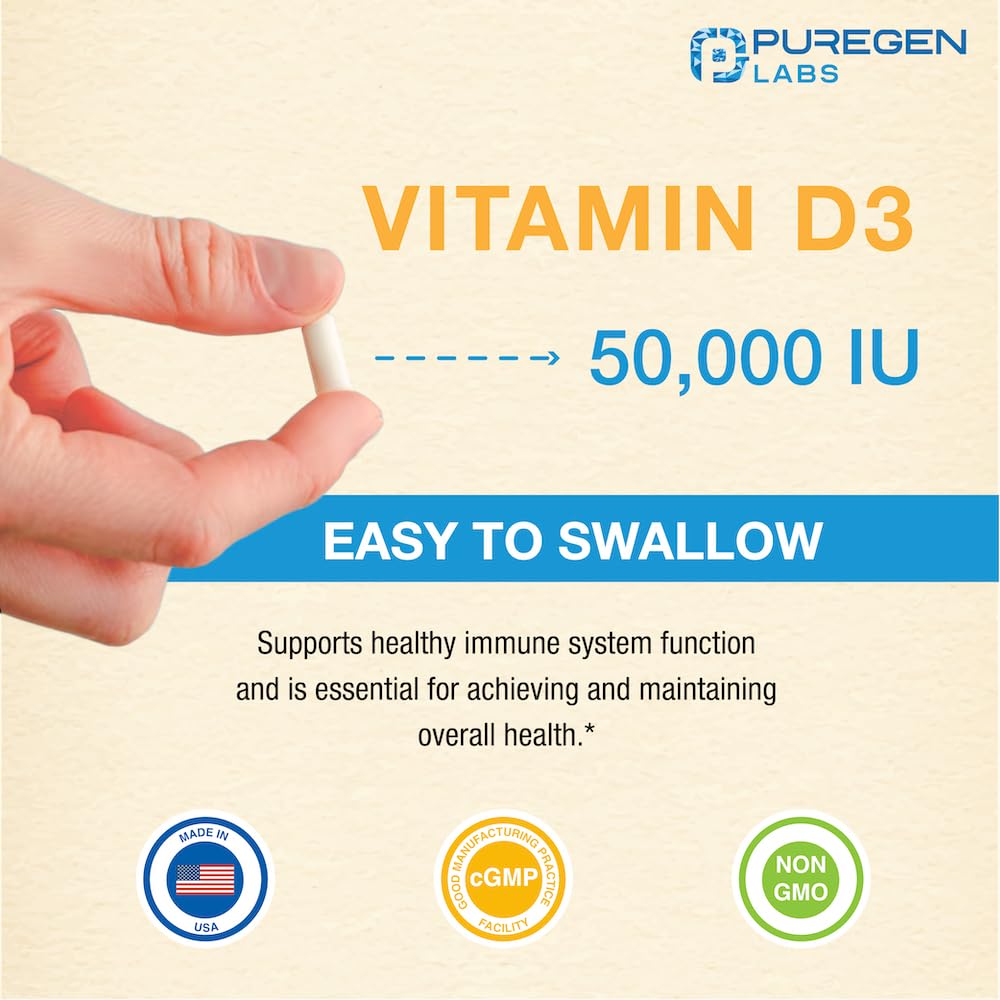Foto 7 pulgar | Vitamina D3 P Puregen Labs 100 Cápsulas-Venta Internacional