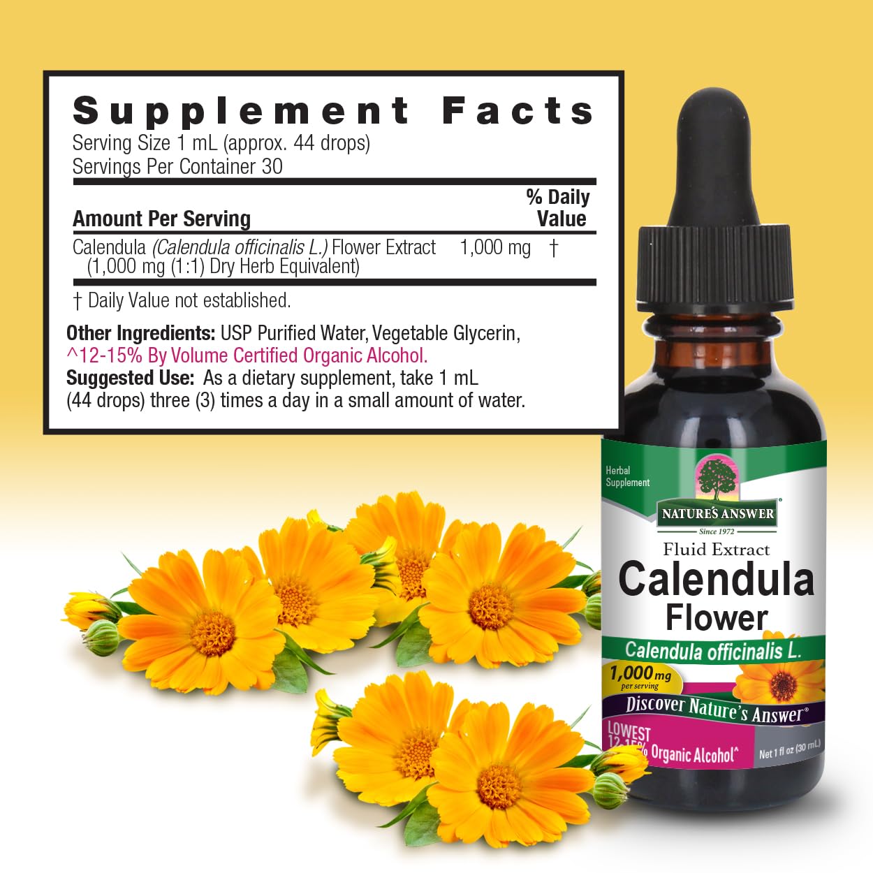 Foto 5 pulgar | Suplemento Nature's Answer Flores de Caléndula 30 Ml - Venta Internacional