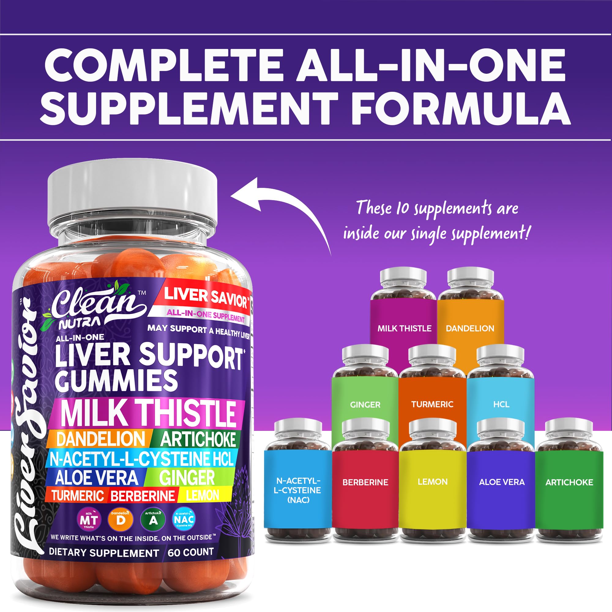 Foto 3 pulgar | Suplemento Clean Nutraceuticals Cardo Mariano 6o Gomitas - Venta Internacional