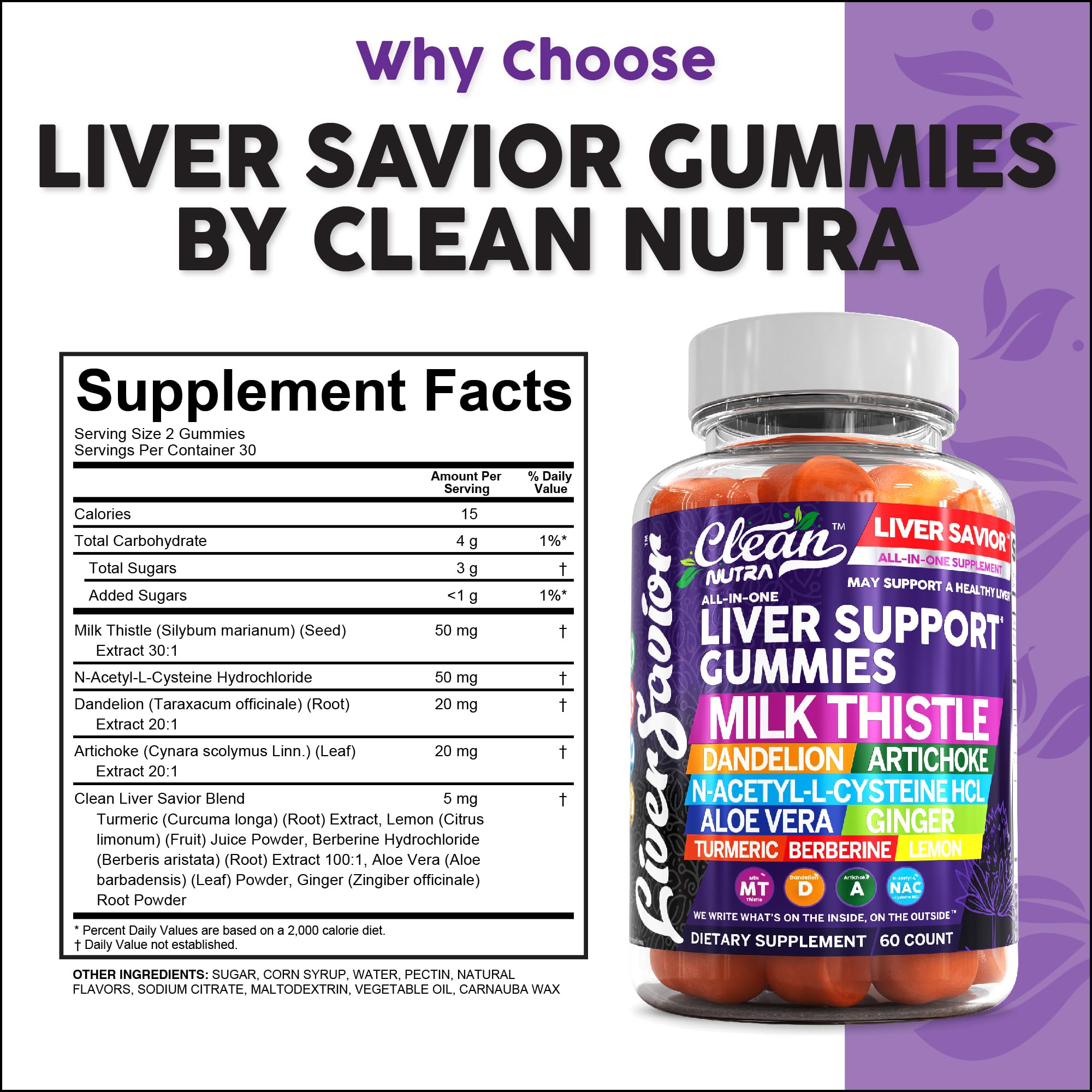 Foto 3 | Suplemento Clean Nutraceuticals Cardo Mariano 6o Gomitas - Venta Internacional