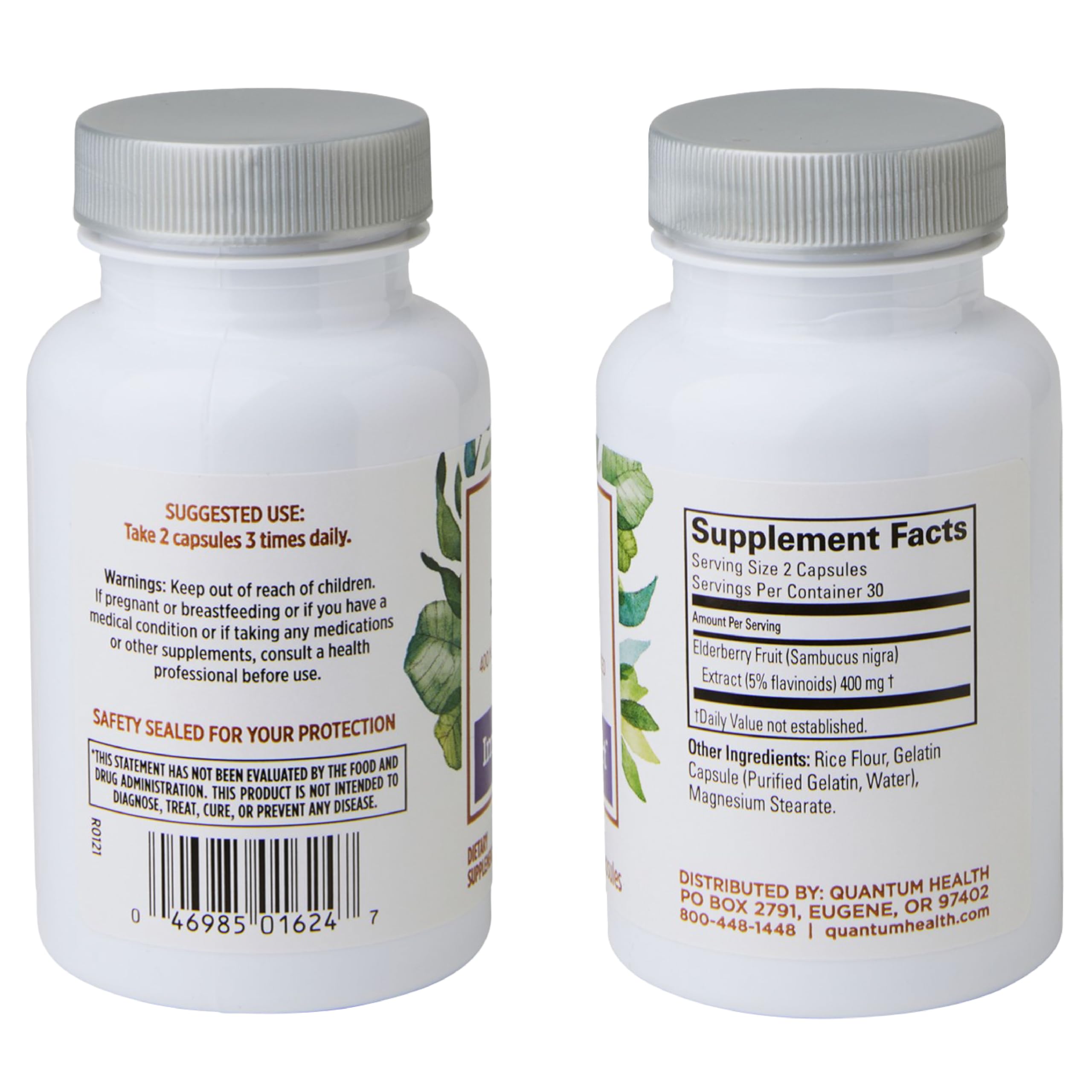 Foto 3 pulgar | Suplemento Quantum Health Black Elderberry 400 Mg 60 Cápsulas - Venta Internacional