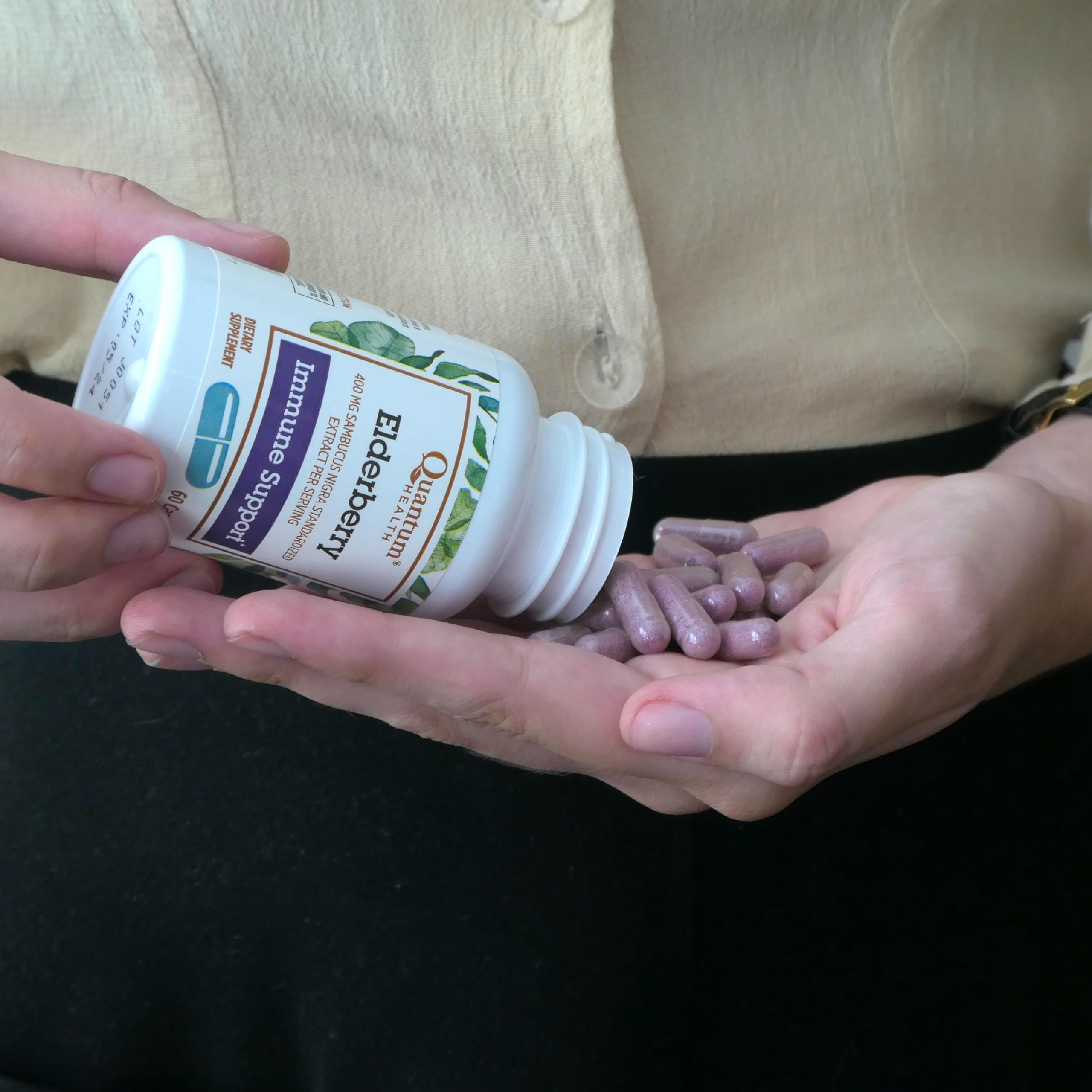 Foto 5 pulgar | Suplemento Quantum Health Black Elderberry 400 Mg 60 Cápsulas - Venta Internacional