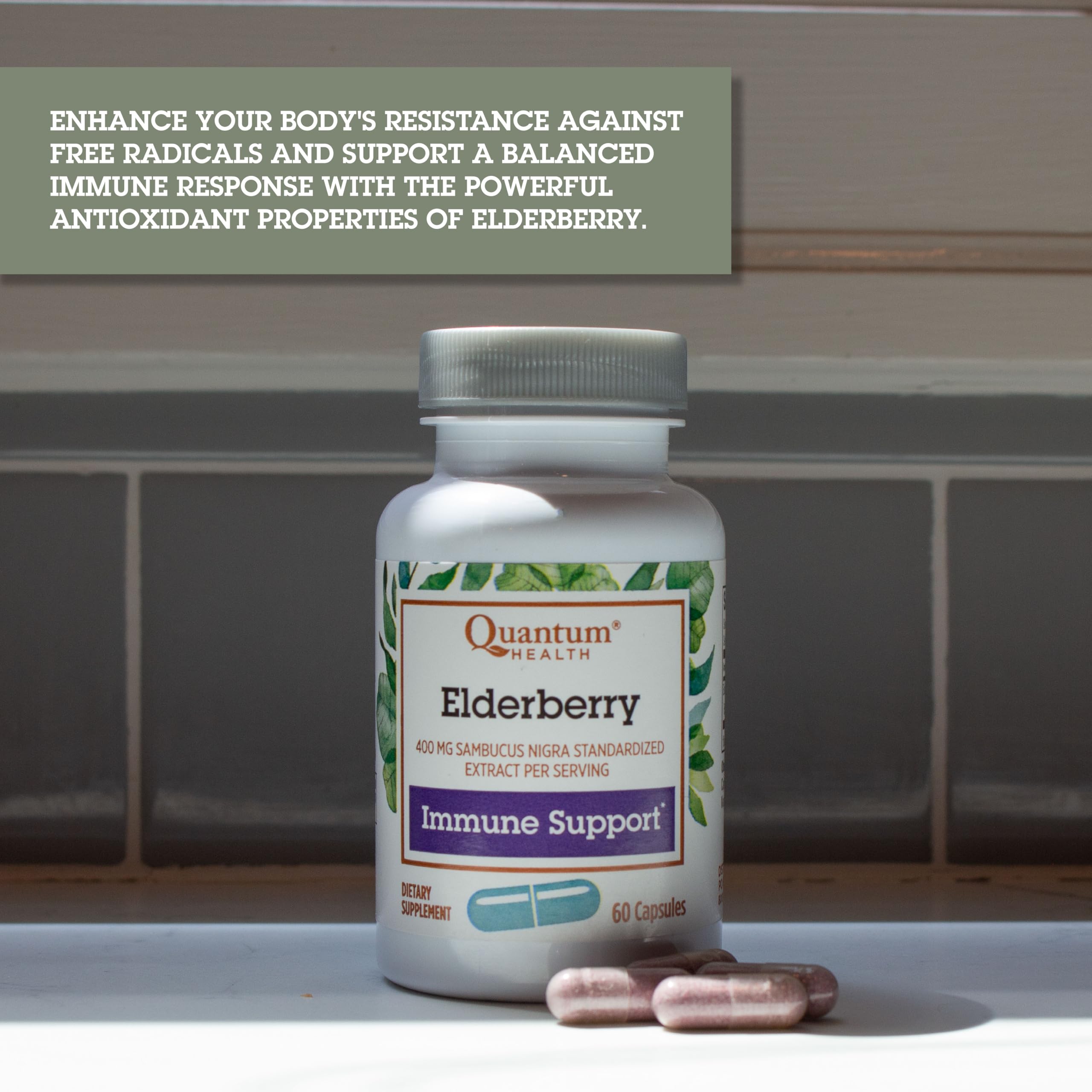 Foto 6 pulgar | Suplemento Quantum Health Black Elderberry 400 Mg 60 Cápsulas - Venta Internacional