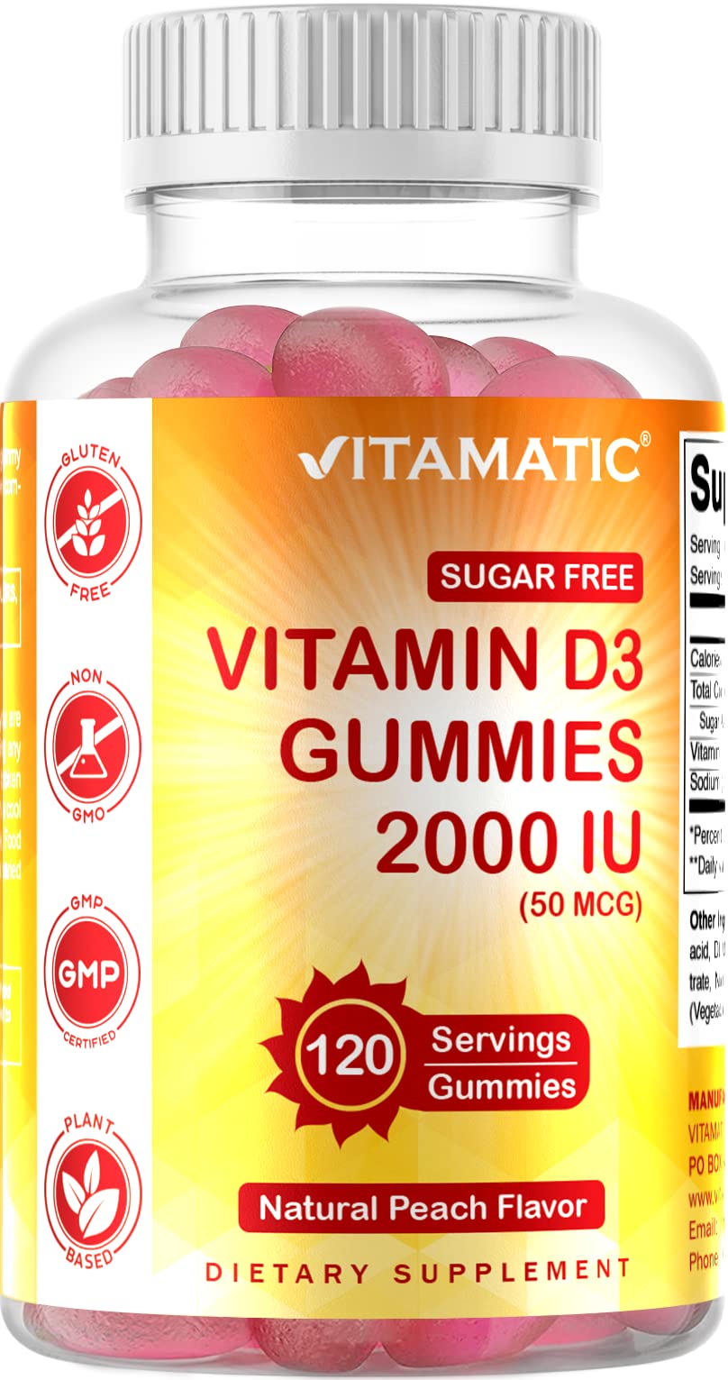 Foto 2 pulgar | Gomitas De Vitamina D3 Vitamatic, 2000 Ui, Sin Azúcar, 120 Porciones - Venta Internacional