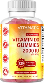 Foto 1 | Gomitas De Vitamina D3 Vitamatic, 2000 Ui, Sin Azúcar, 120 Porciones - Venta Internacional
