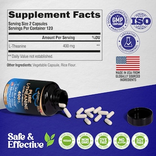 Foto 6 | Suplemento Nutraharmony L-teanina 400 Mg Para Aliviar El Estrés 240 Cápsulas - Venta Internacional.