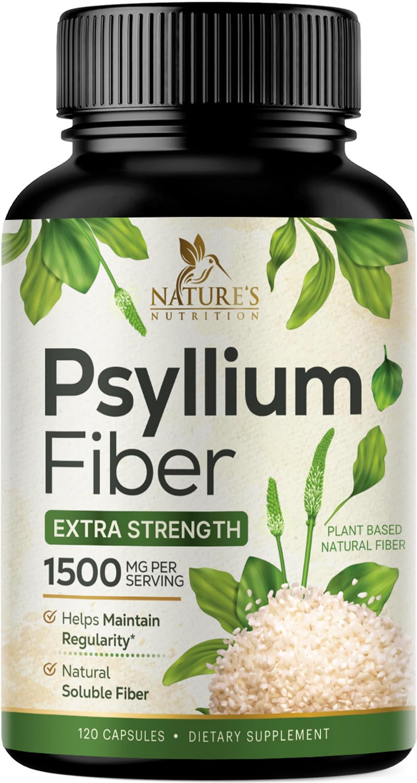 Foto 2 pulgar | Fibra De Cáscara De Psyllium Nature's Nutrition 120 Cápsulas-Venta Internacional