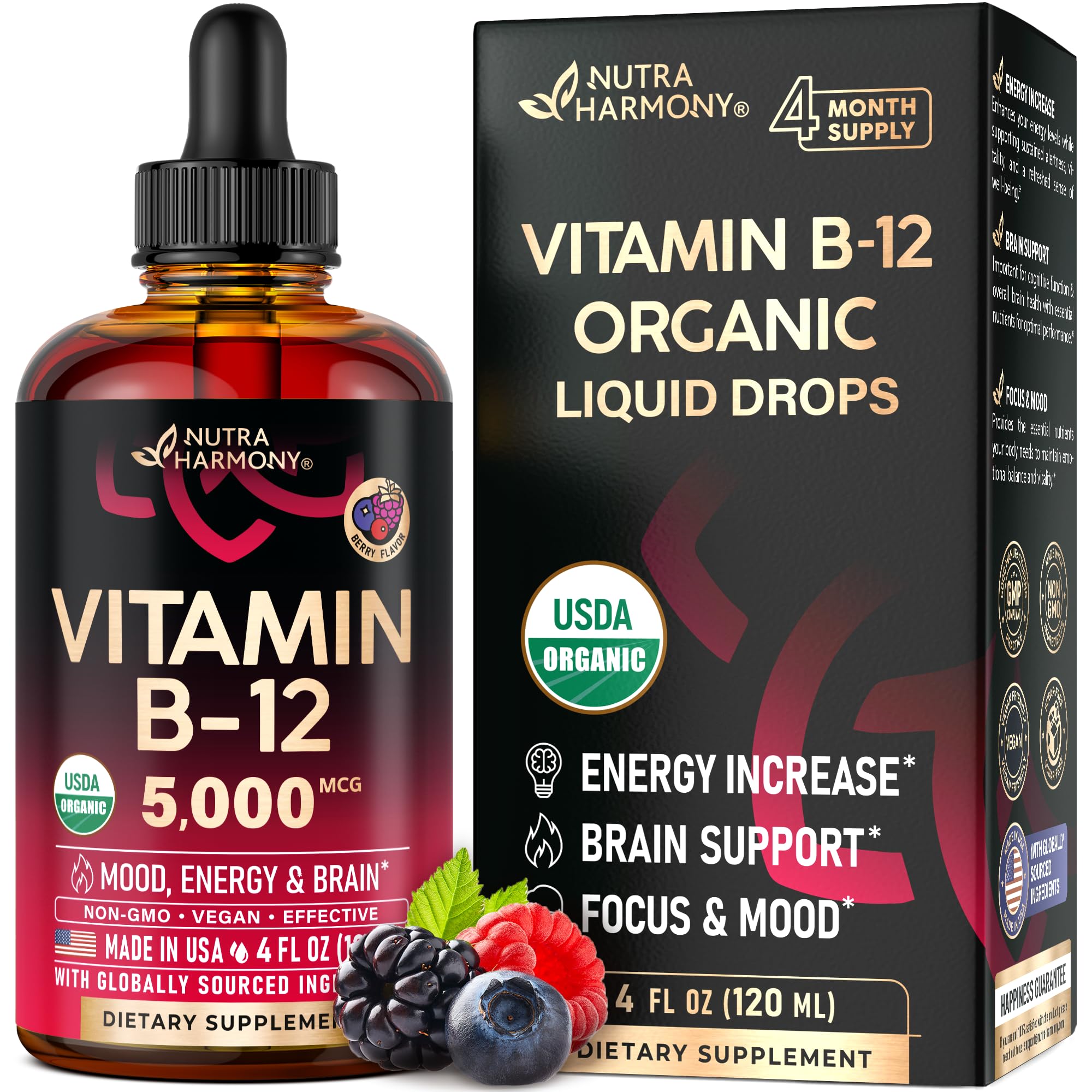 Foto 2 pulgar | Suplemento Nutraharmony De Vitamina B12 En Gotas Sublinguales De 5000 Mcg - Venta Internacional.