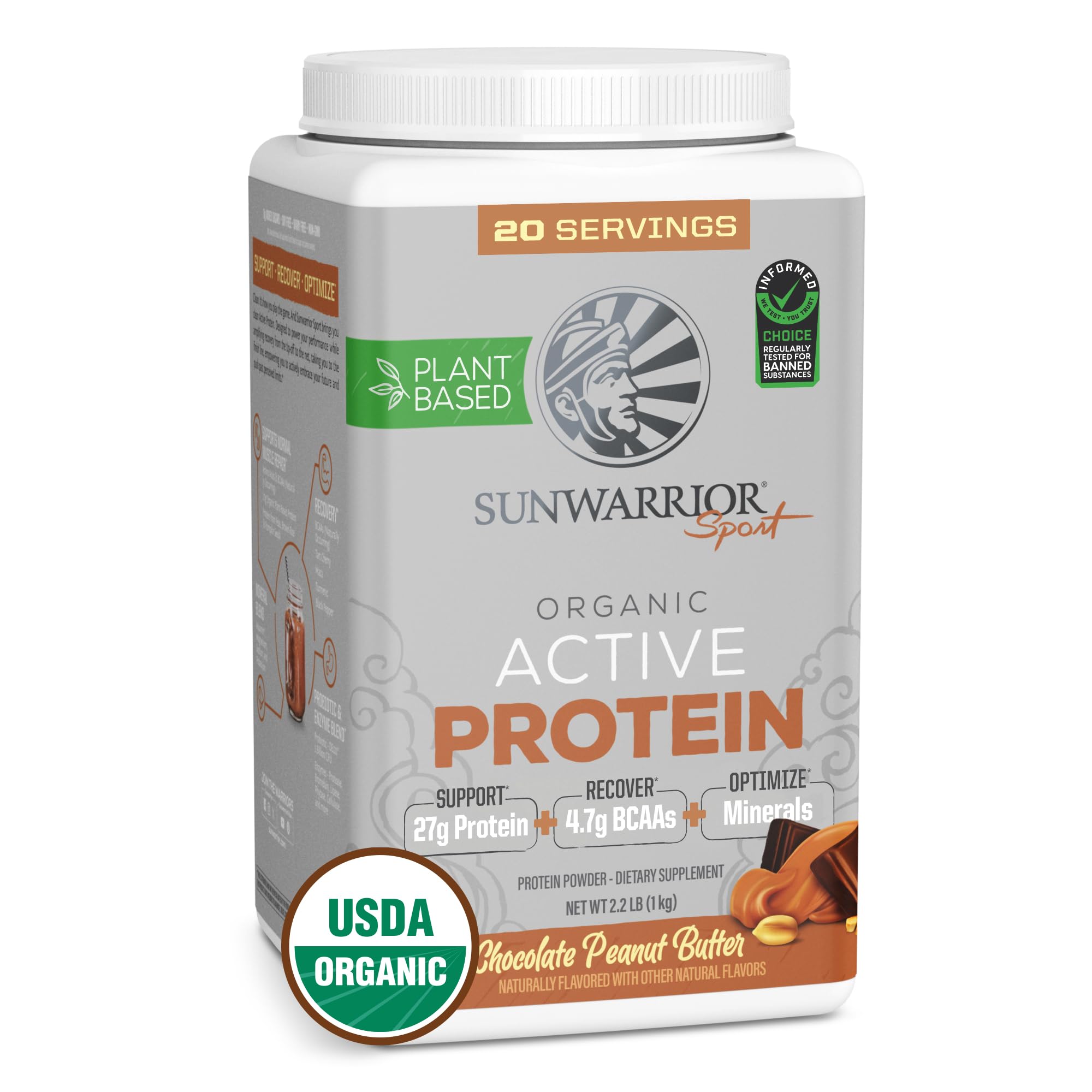 Foto 2 pulgar | Proteína En Polvo Sunwarrior Organic A Base De Plantas, Chocolate Pb - Venta Internacional.