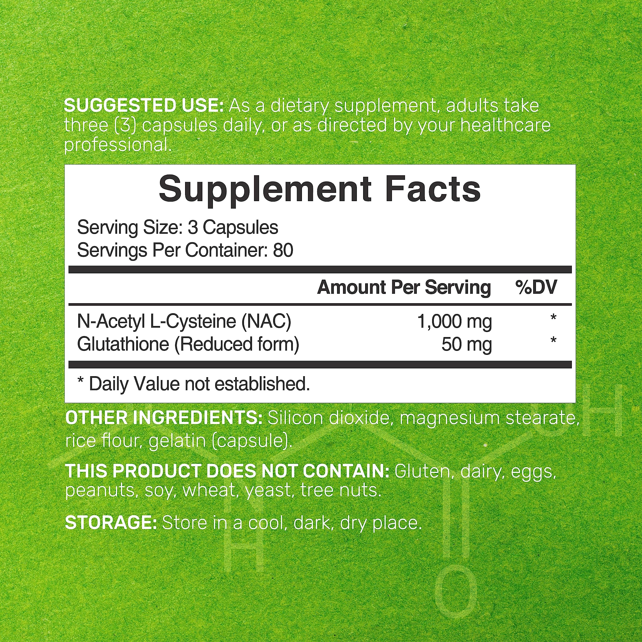 Foto 3 pulgar | Oferta De Suplementos Suplemento Nac (n-acetil Cisteína) 1000 Mg - Venta Internacional.