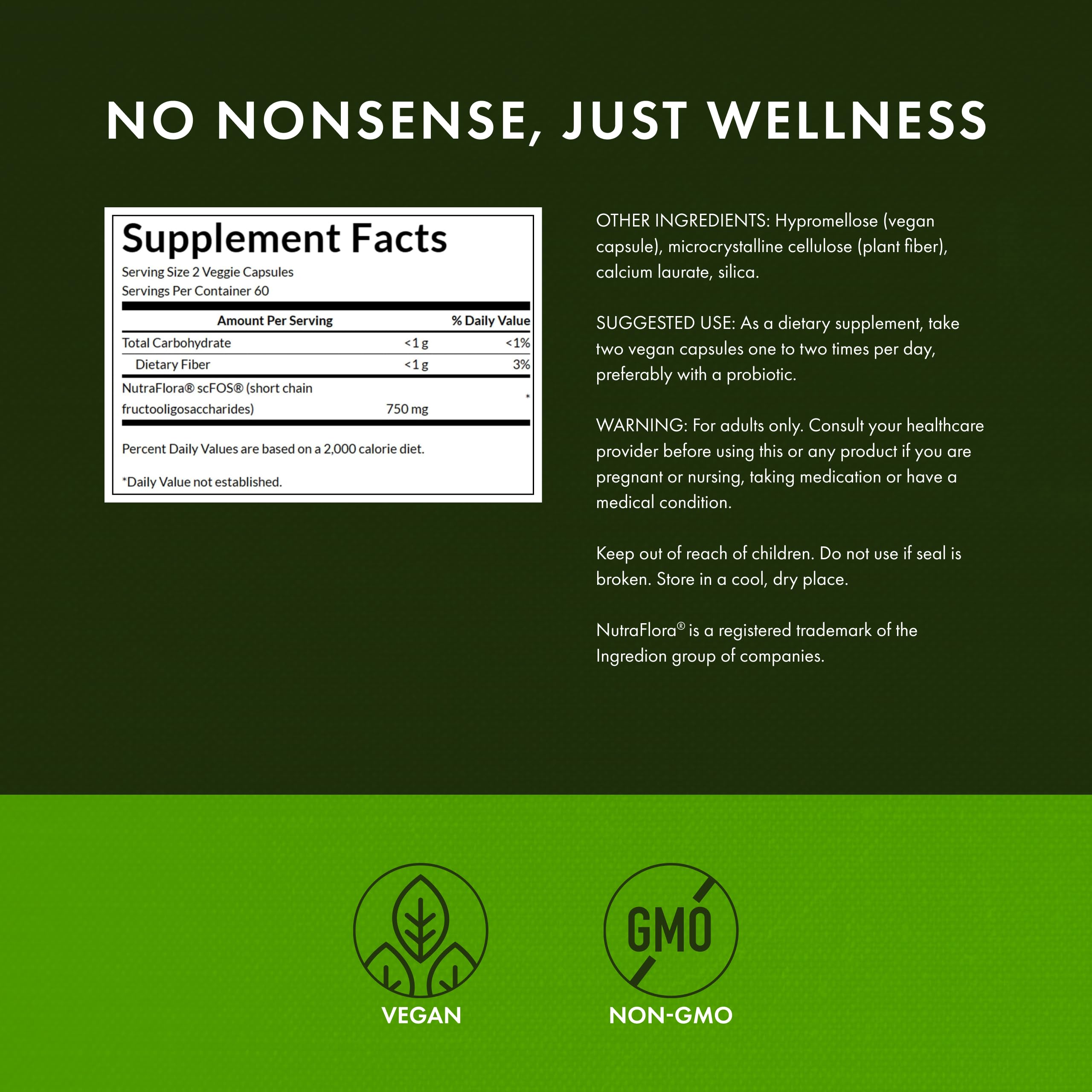 Foto 3 | Suplemento Swanson Prebiotic Capsules 750 Mg 120 Cápsulas - Venta Internacional.