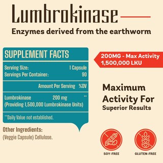 Foto 2 | Suplemento Perior De Lumbroquinasa 200 Mg (1 500 000 Ku) 90 Cápsulas - Venta Internacional.