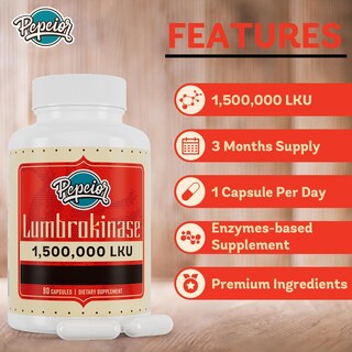 Foto 7 | Suplemento Perior De Lumbroquinasa 200 Mg (1 500 000 Ku) 90 Cápsulas - Venta Internacional.