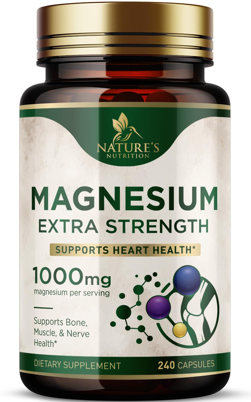 Foto 1 | Suplemento De Magnesio Nature's Nutrition 1000 Mg 240 Cápsulas - Venta Internacional.