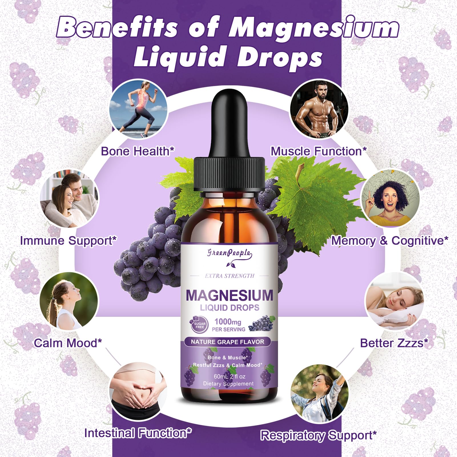 Foto 2 | Suplemento De Glicinato De Magnesio Líquido Greenpeople 30 Ml 1000 Mg - Venta Internacional.
