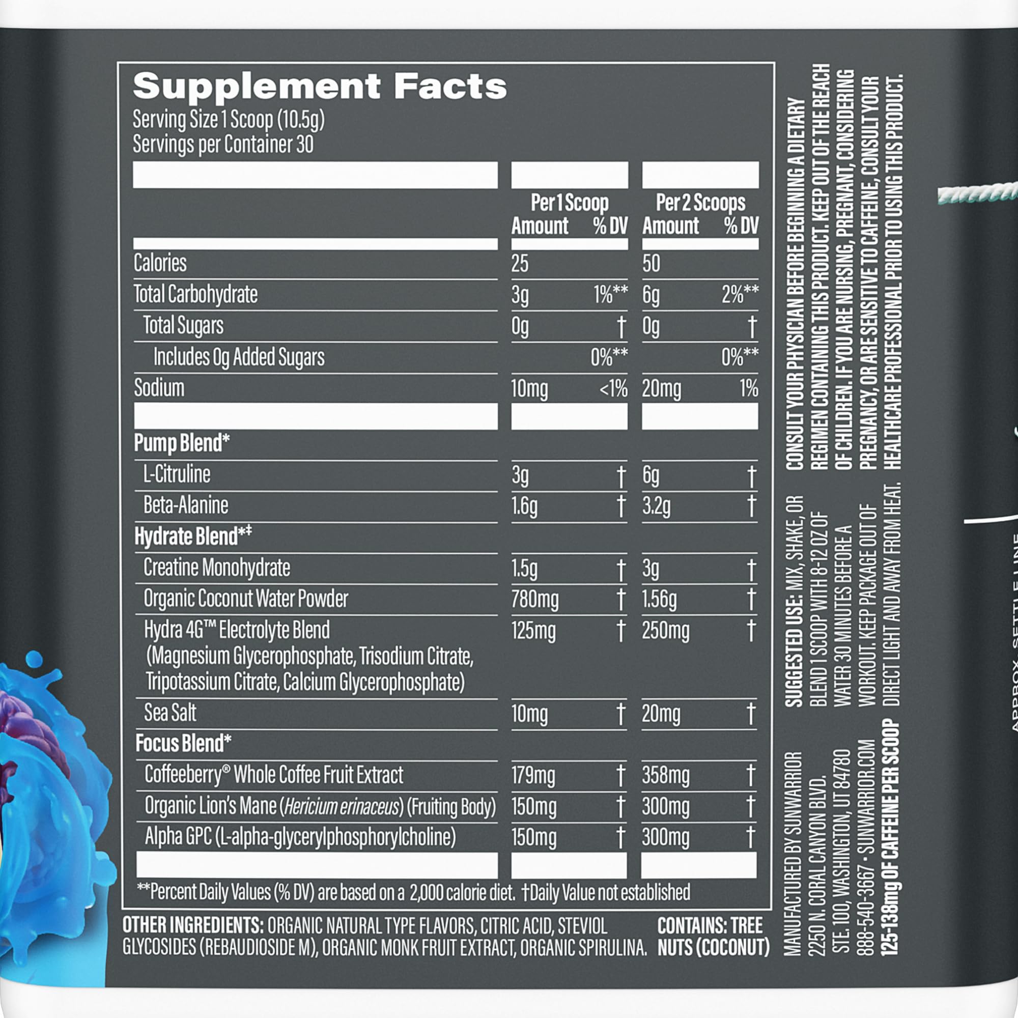 Foto 3 pulgar | Suplemento Preentrenamiento Sunwarrior Active Blue Raspberry 30s - Venta Internacional.