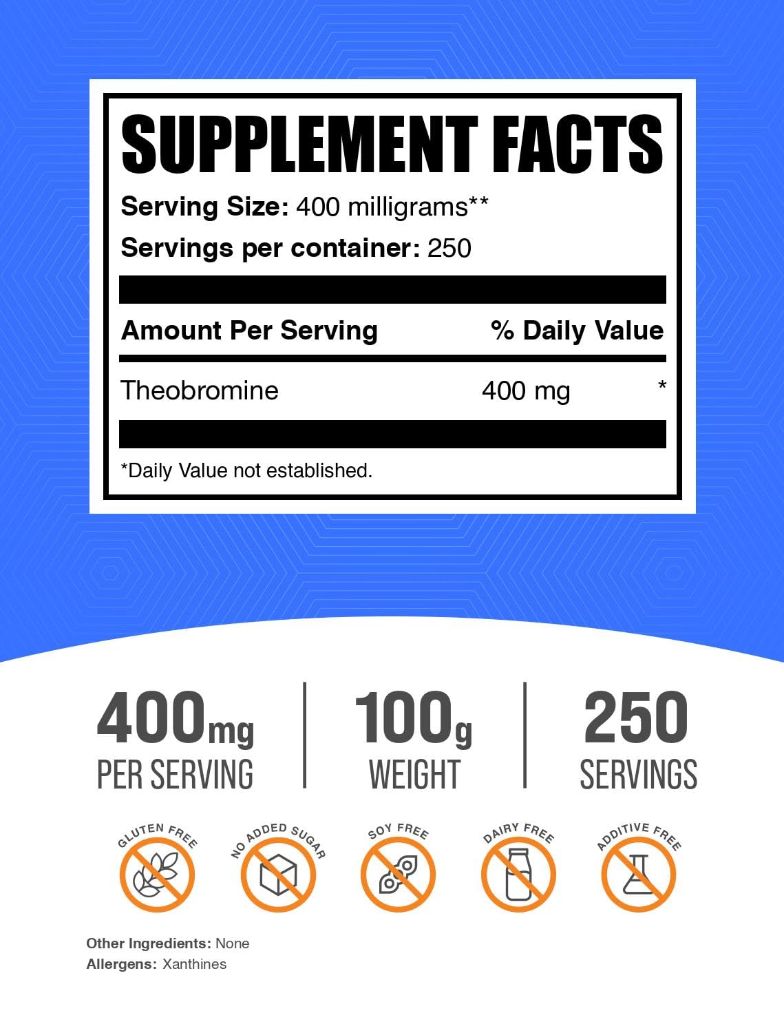 Foto 3 pulgar | Supplement Bulksupplements.com Teobromina En Polvo 100 G - Venta Internacional.