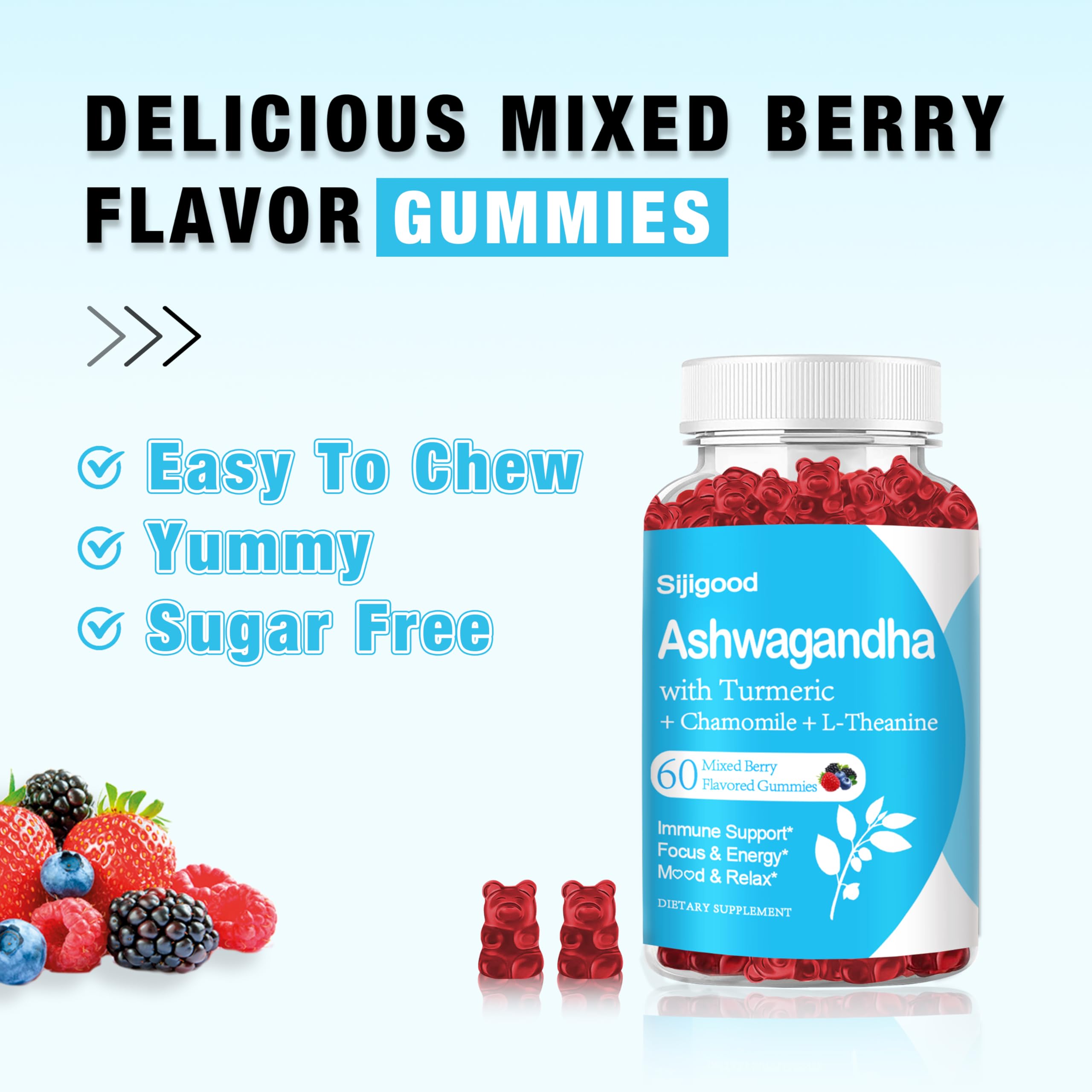 Foto 8 pulgar | Gomitas de Ashwagandha Sijigood con 60 G de L-teanina - Venta Internacional