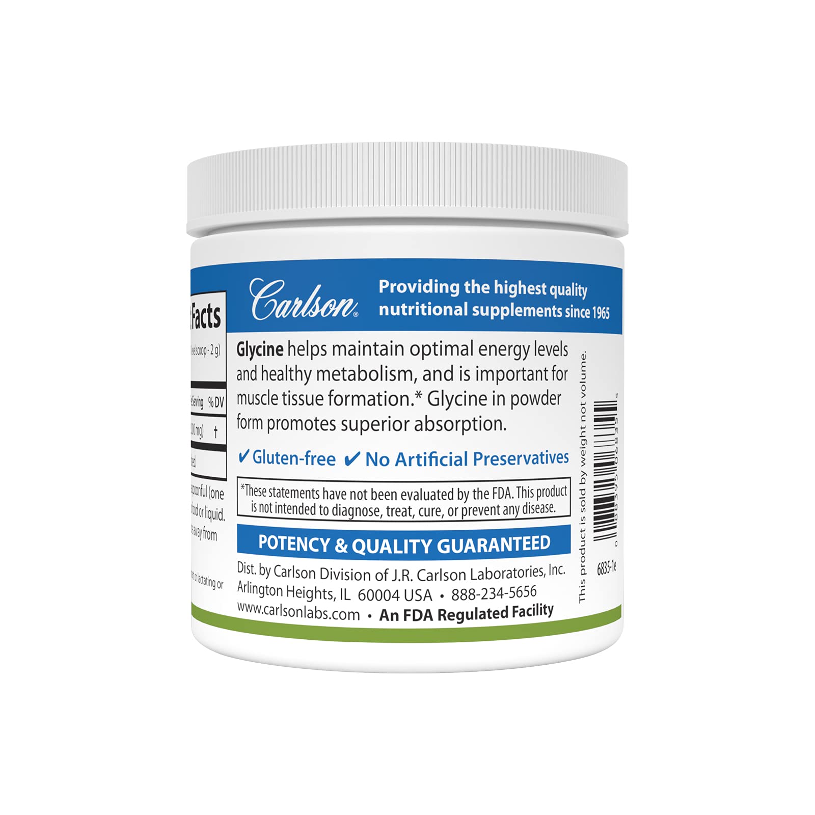Foto 4 pulgar | Suplemento Carlson Glycine Powder 2000 Mg De Aminoácidos 100 G - Venta Internacional.