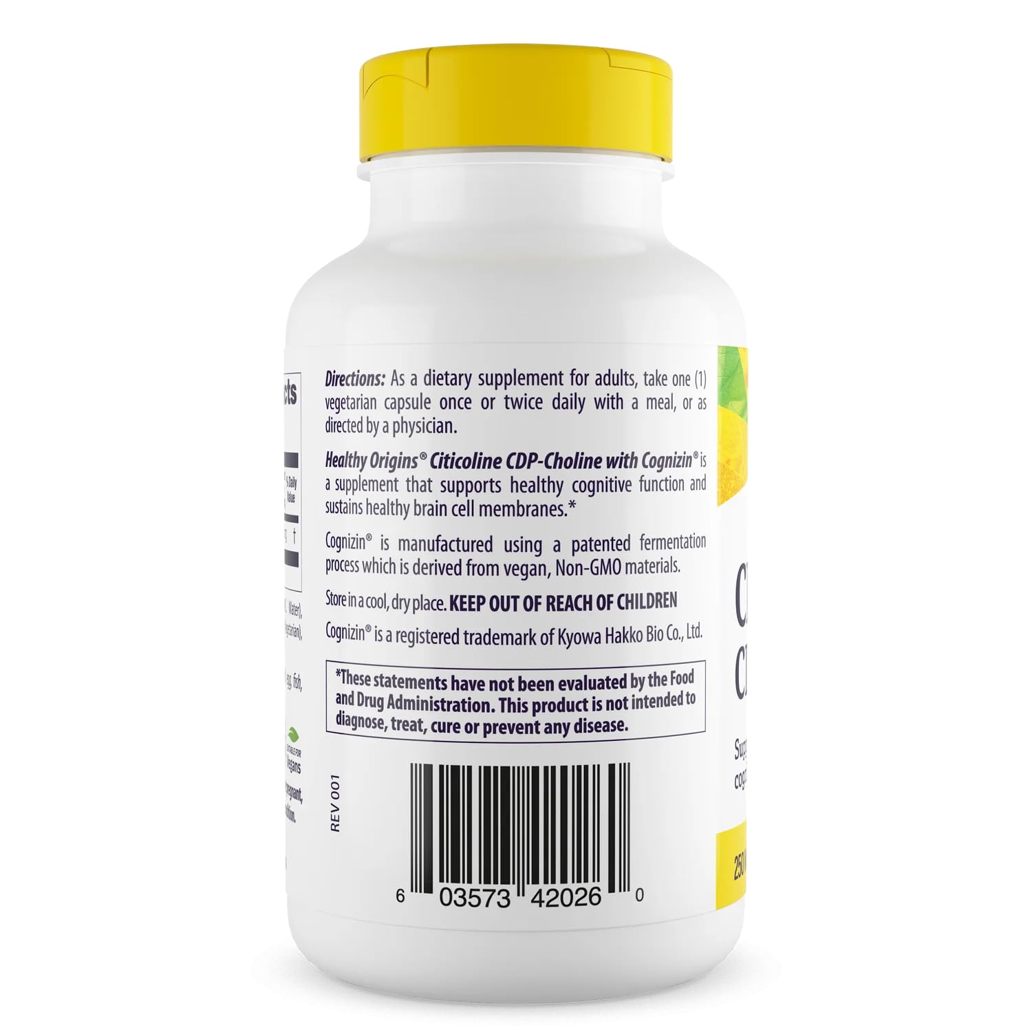 Foto 3 pulgar | Suplemento Cerebral Healthy Origins Cognizin 250 Mg 150 Cápsulas - Venta Internacional.