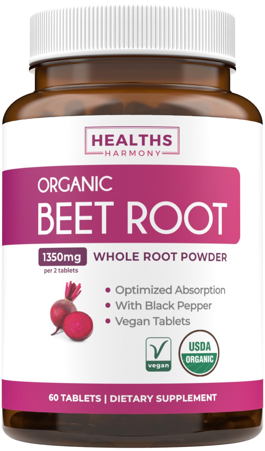Foto 1 | Polvo De Raíz De Remolacha Harmony De Supplement Healths, 1350 Mg, 60 Comprimidos - Venta Internacional.