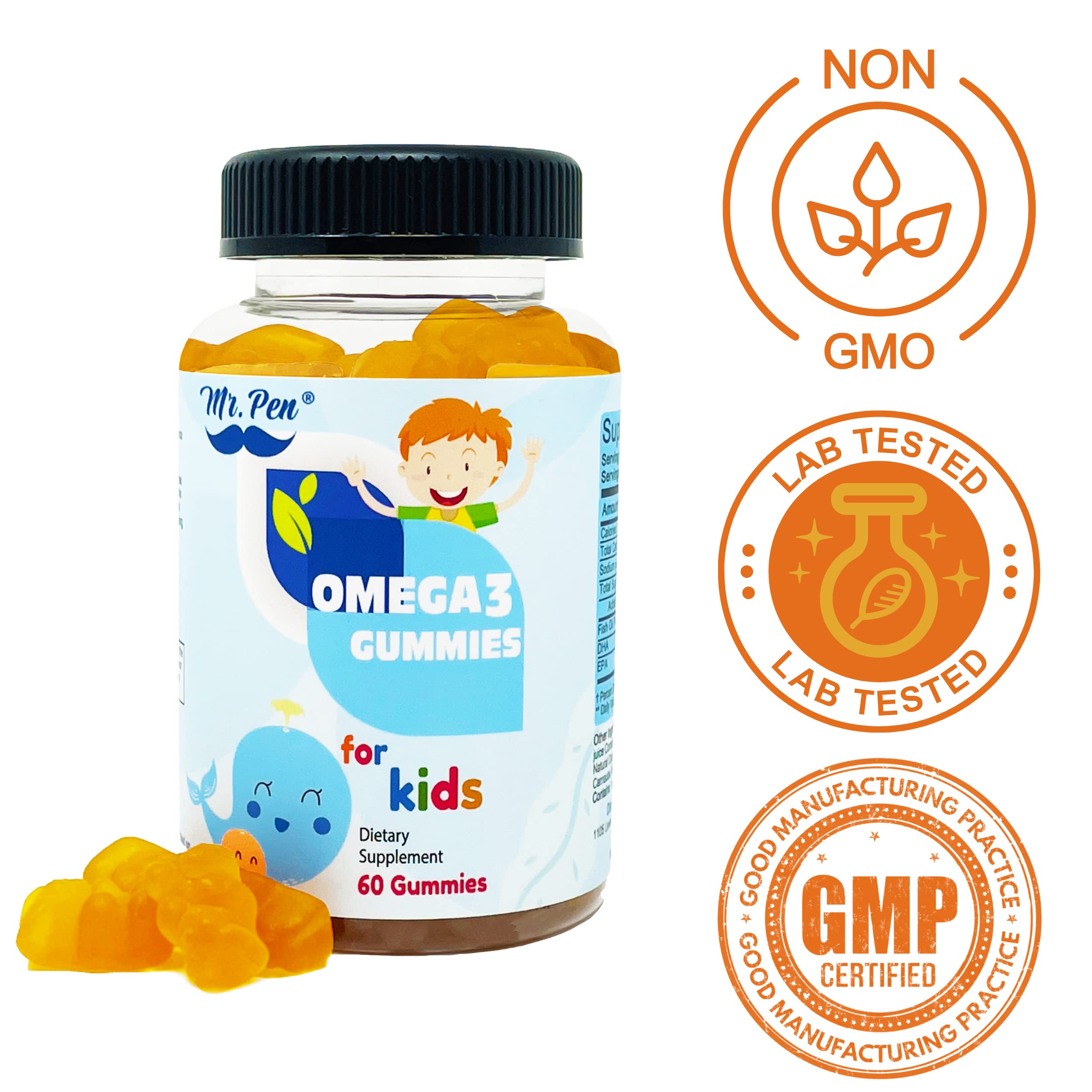 Foto 6 pulgar | Gomitas Omega-3 Mr. Pen 60 Gomitas Sabrosas Con Sabor A Naranja - Venta Internacional.