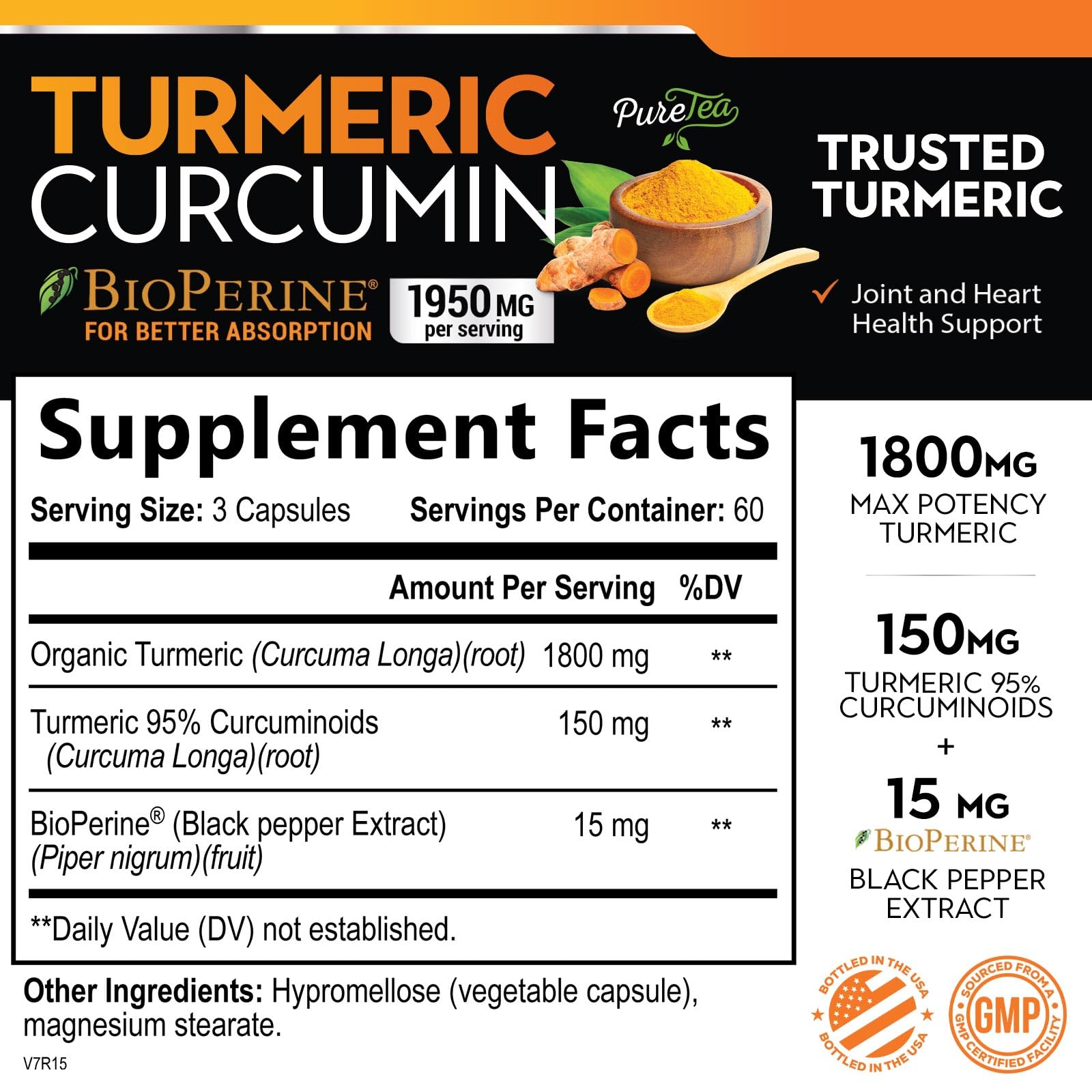 Foto 3 pulgar | Suplemento De Curcumina De Cúrcuma Silveronyx 1950 Mg Con Bioperine - Venta Internacional.