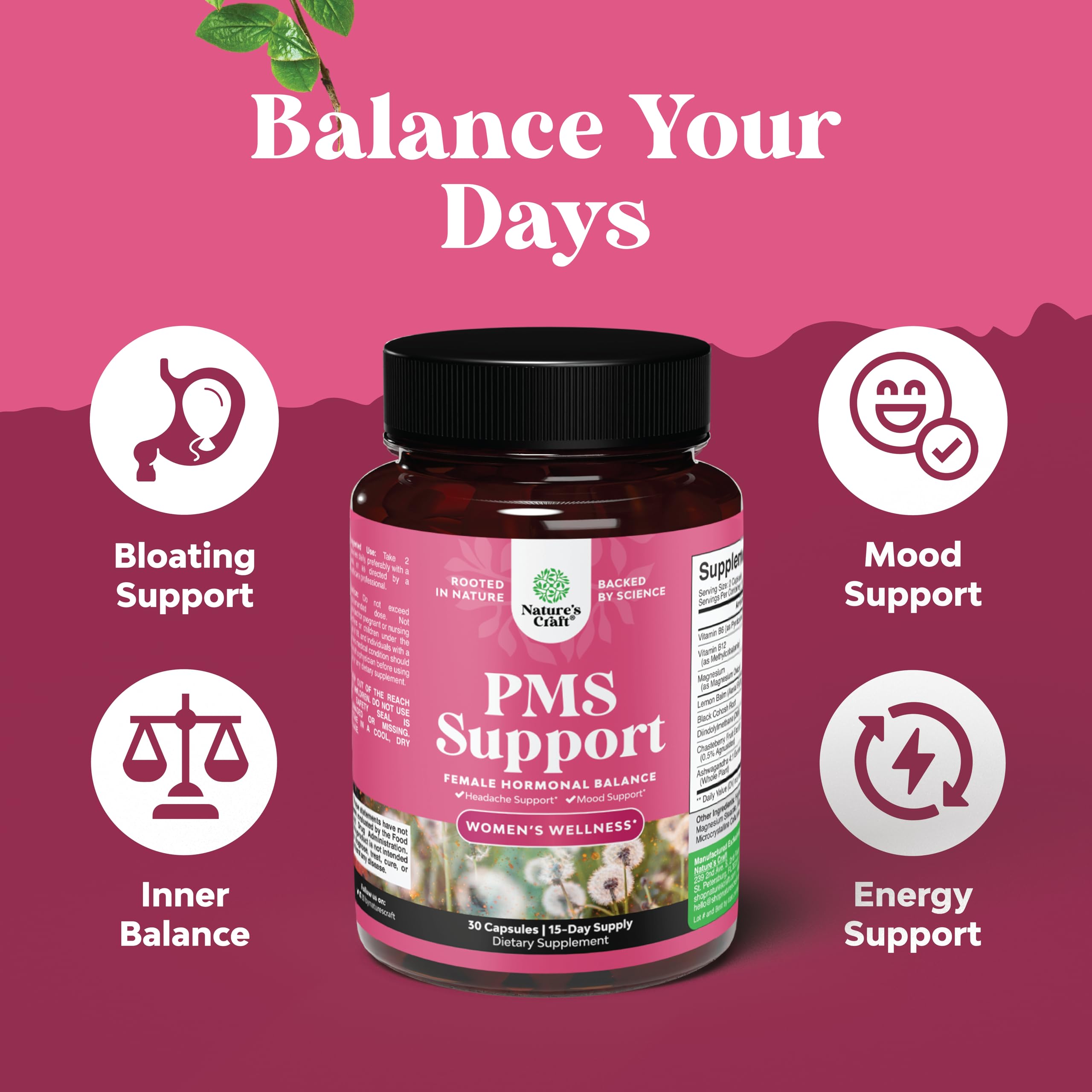 Foto 5 pulgar | Supplement Natures Craft Advanced Pms Support Women 30 Cápsulas - Venta Internacional.