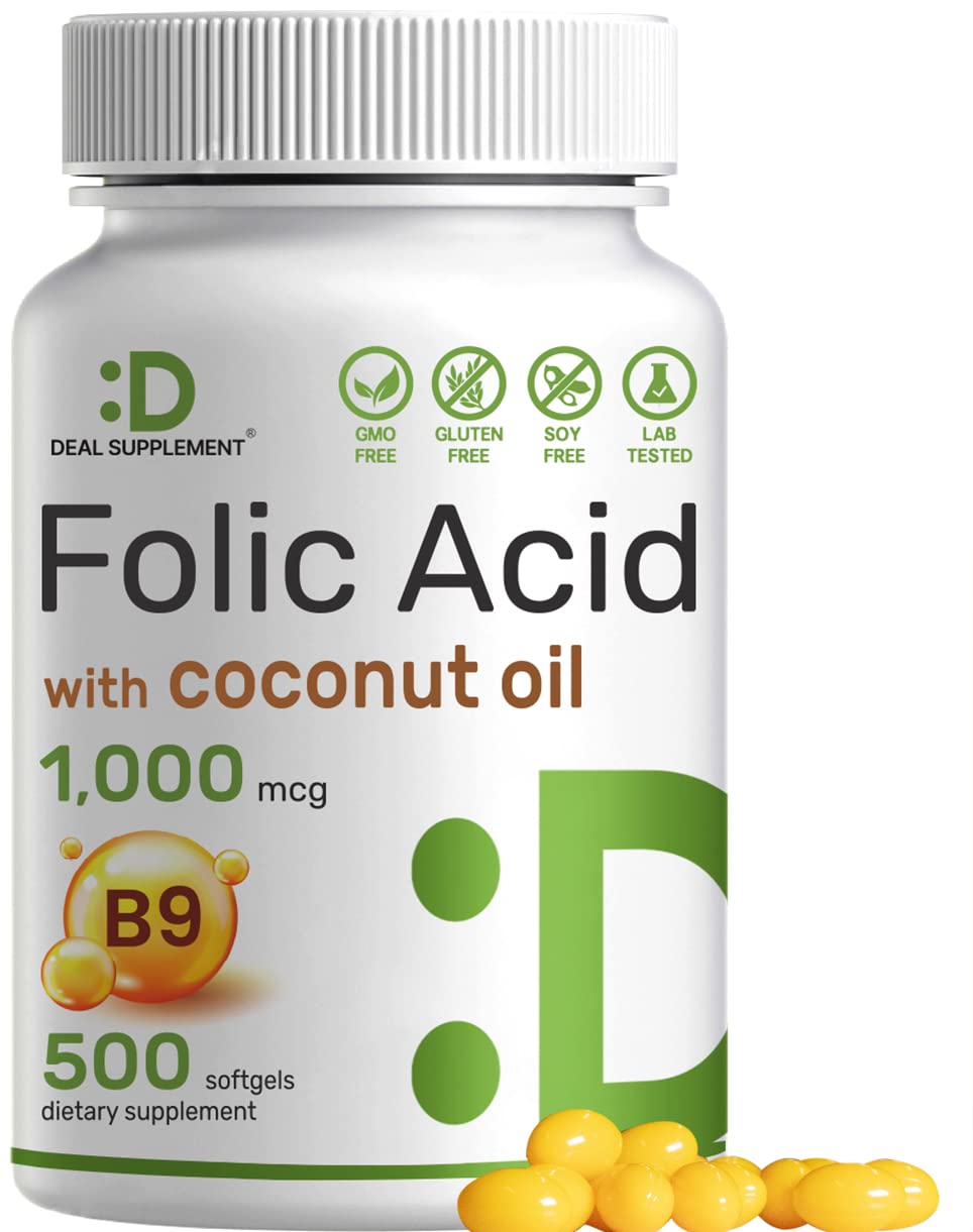 Foto 1 | Suplemento De Vitaminas Prenatales, Ácido Fólico, 1000 Mcg, 500 Cápsulas Blandas - Venta Internacional.