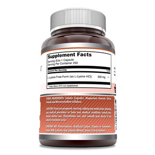 Foto 3 | Suplemento Amazing Formulas L-lisina 500 Mg 250 Cápsulas - Venta Internacional.