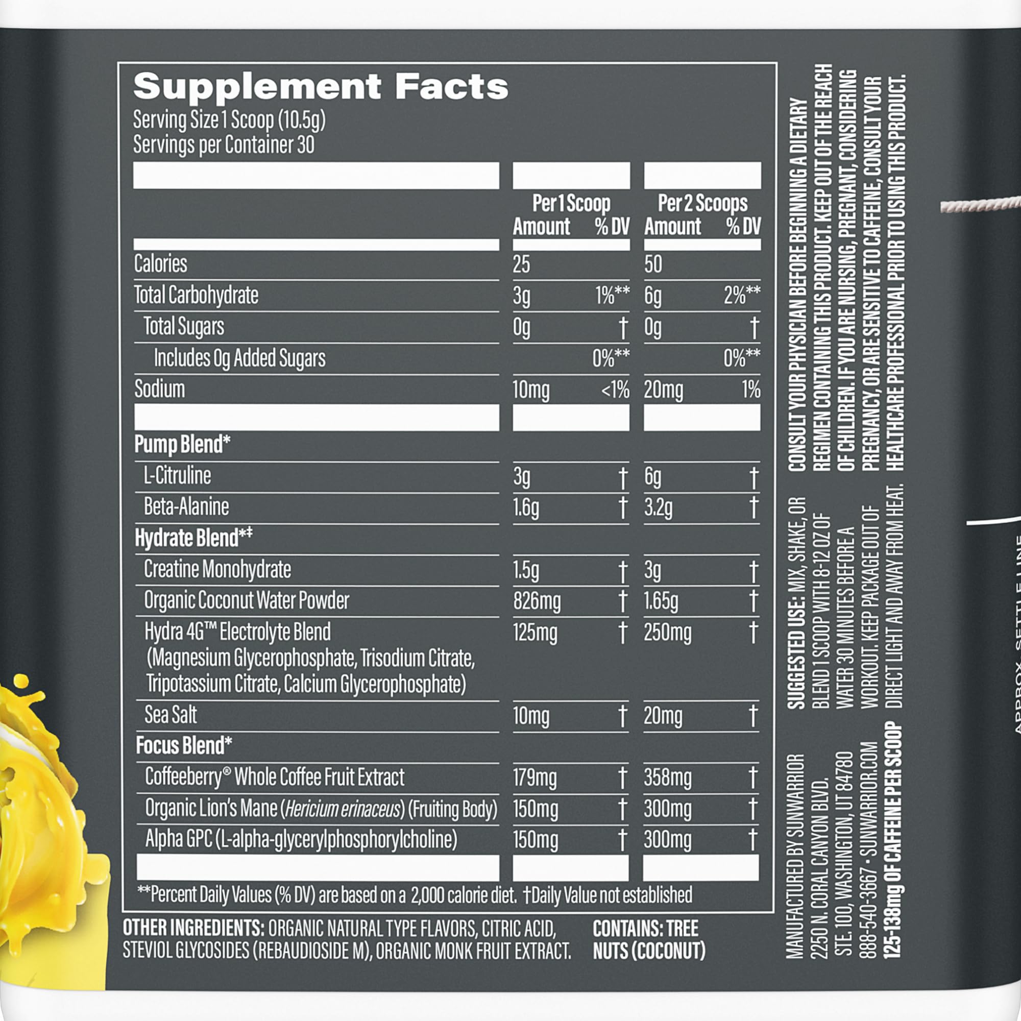 Foto 2 | Suplemento Para Antes Del Entrenamiento Sunwarrior Active Yuzu Mango 30 Dosis - Venta Internacional.