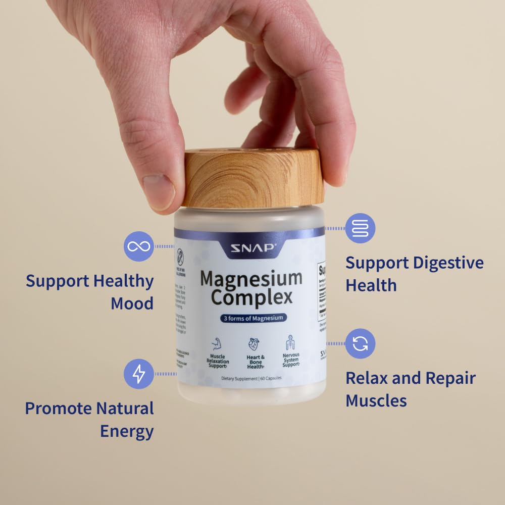 Foto 5 pulgar | Complejo De Magnesio 3 En 1 Supplement Snap Supplements 60 Cápsulas - Venta Internacional.