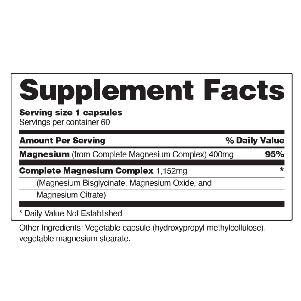 Foto 7 pulgar | Complejo De Magnesio 3 En 1 Supplement Snap Supplements 60 Cápsulas - Venta Internacional.