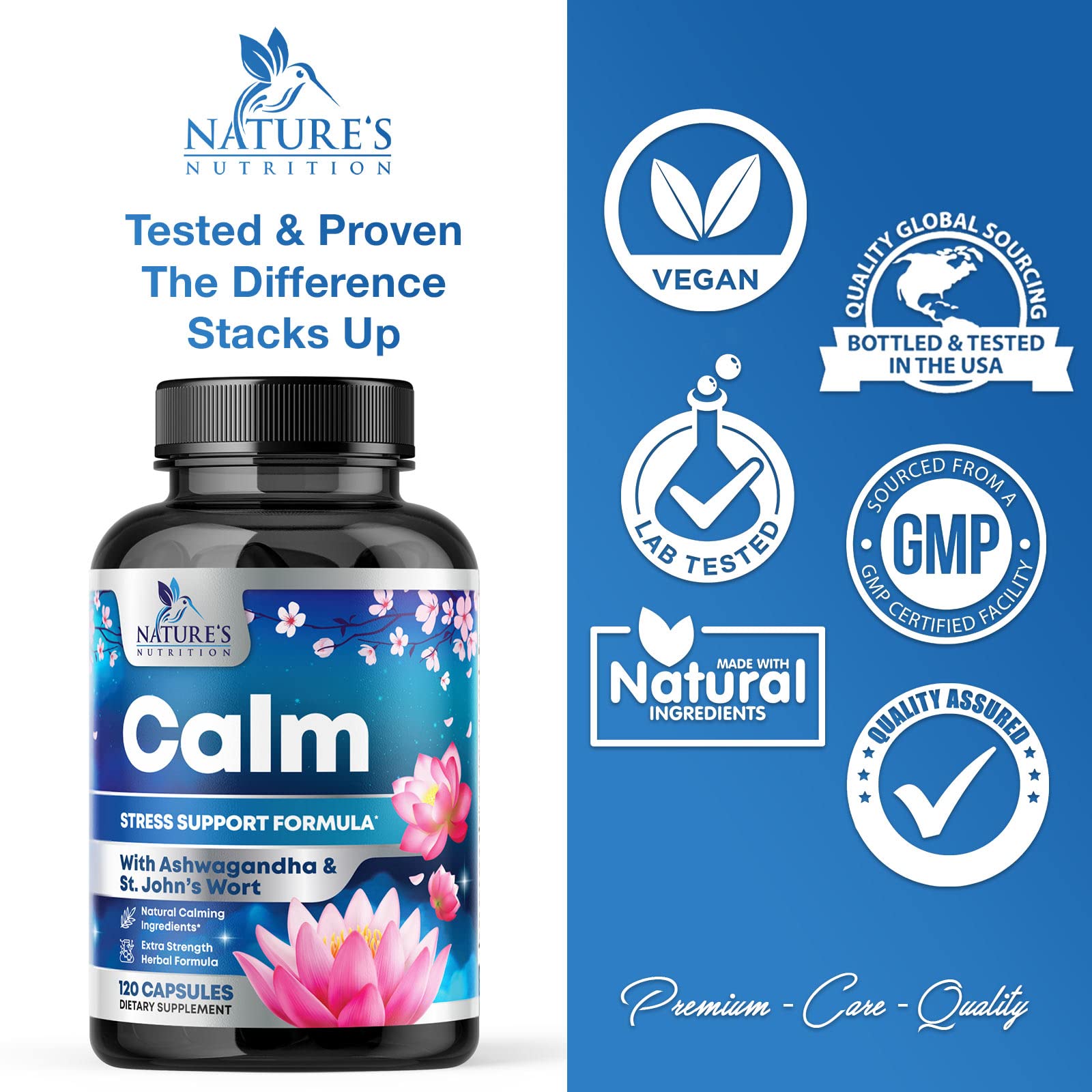 Foto 5 pulgar | Suplemento Nature's Nutrition Calm Support 120 Cápsulas - Venta Internacional.