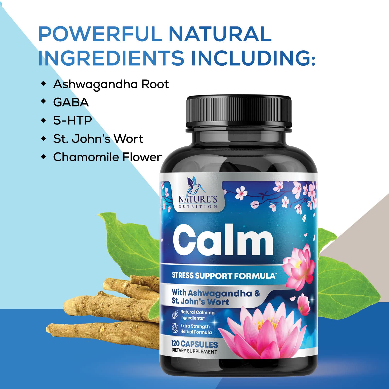 Foto 6 pulgar | Suplemento Nature's Nutrition Calm Support 120 Cápsulas - Venta Internacional.