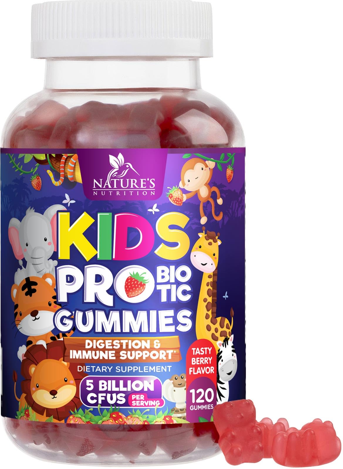 Foto 2 pulgar | Gomitas Probióticas Nature's Nutrition Kids 3+ Salud Digestiva - Venta Internacional.