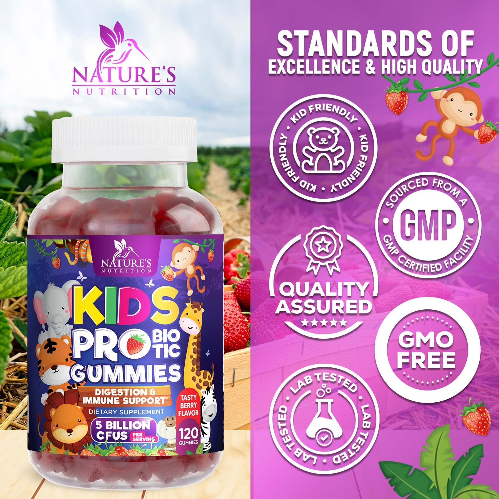 Foto 4 | Gomitas Probióticas Nature's Nutrition Kids 3+ Salud Digestiva - Venta Internacional.
