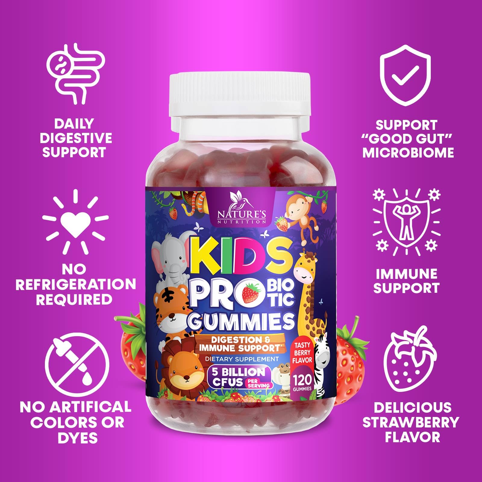 Foto 7 pulgar | Gomitas Probióticas Nature's Nutrition Kids 3+ Salud Digestiva - Venta Internacional.