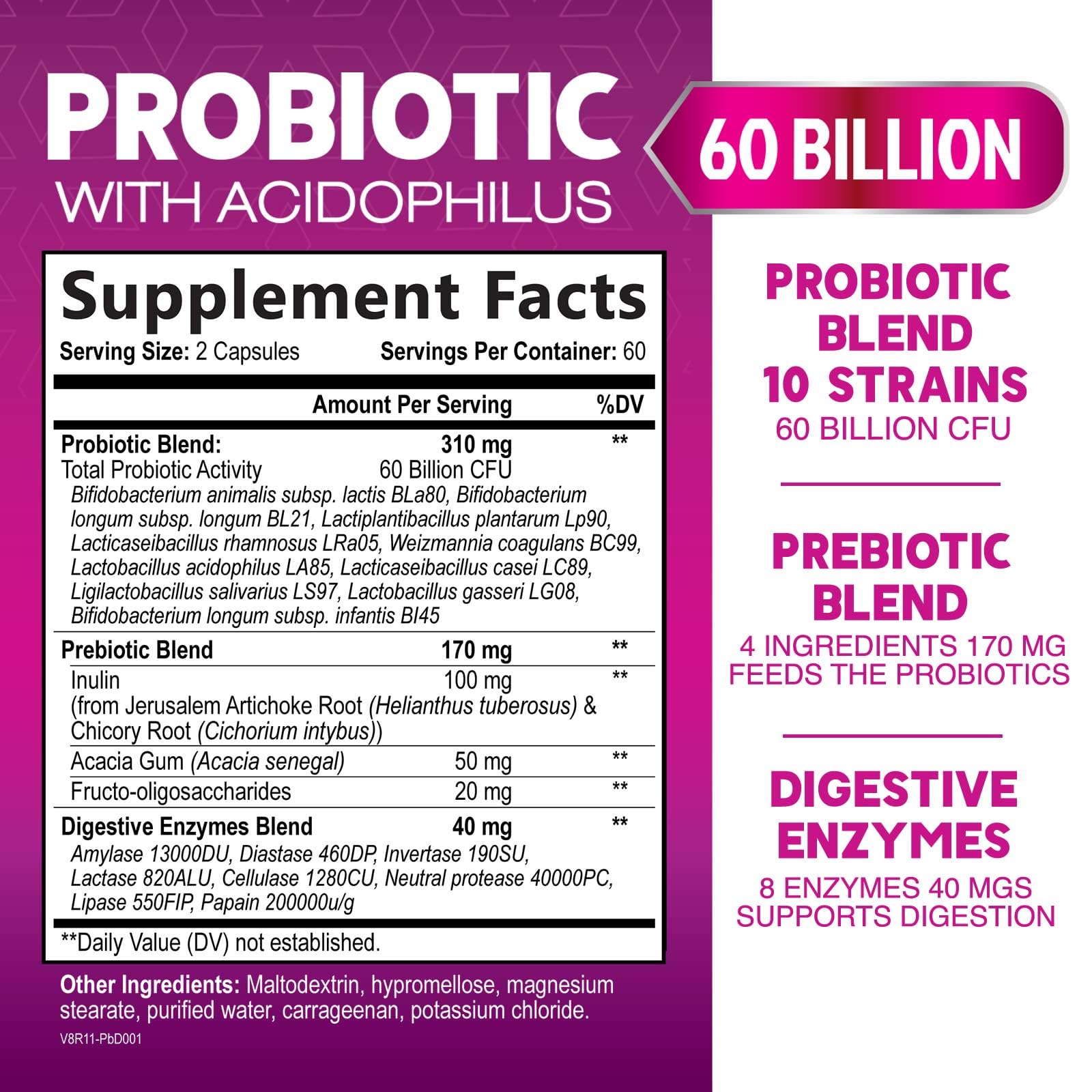 Foto 3 pulgar | Probióticos Nature's Nutrition 120 Cápsulas-Venta Internacional