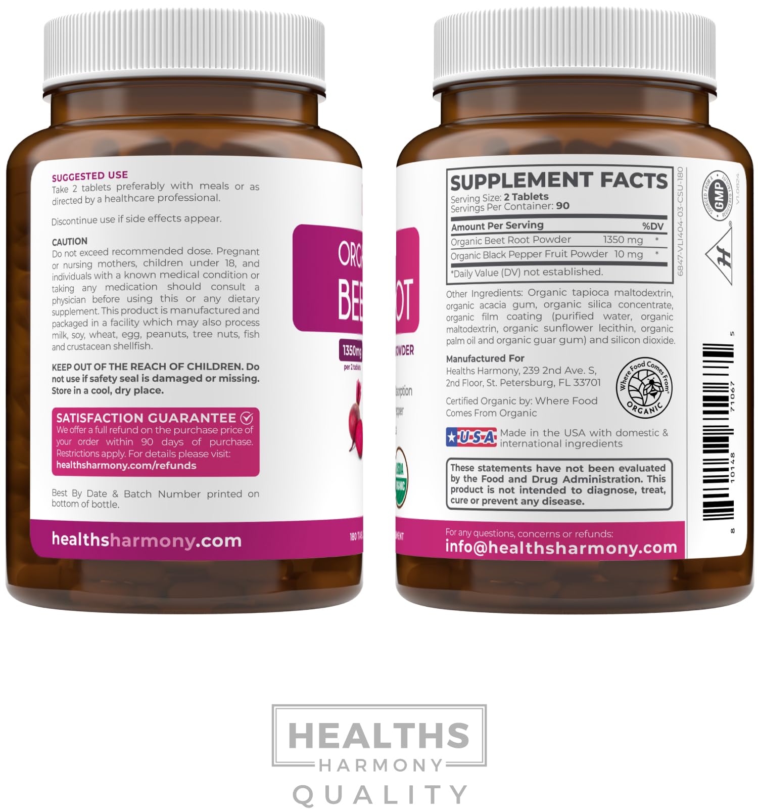 Foto 7 | Tableta Orgánica En Polvo De Raíz De Remolacha Supplement Healths Harmony - Venta Internacional.