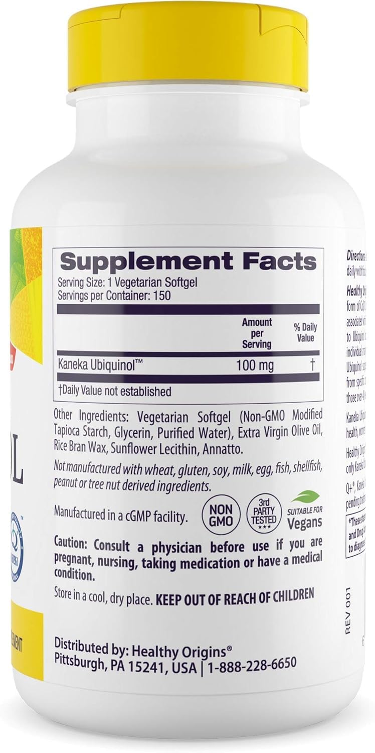 Foto 3 pulgar | Suplemento De Ubiquinol Vegano De Healthy Origins, 100 Mg, 150 Geles - Venta Internacional.