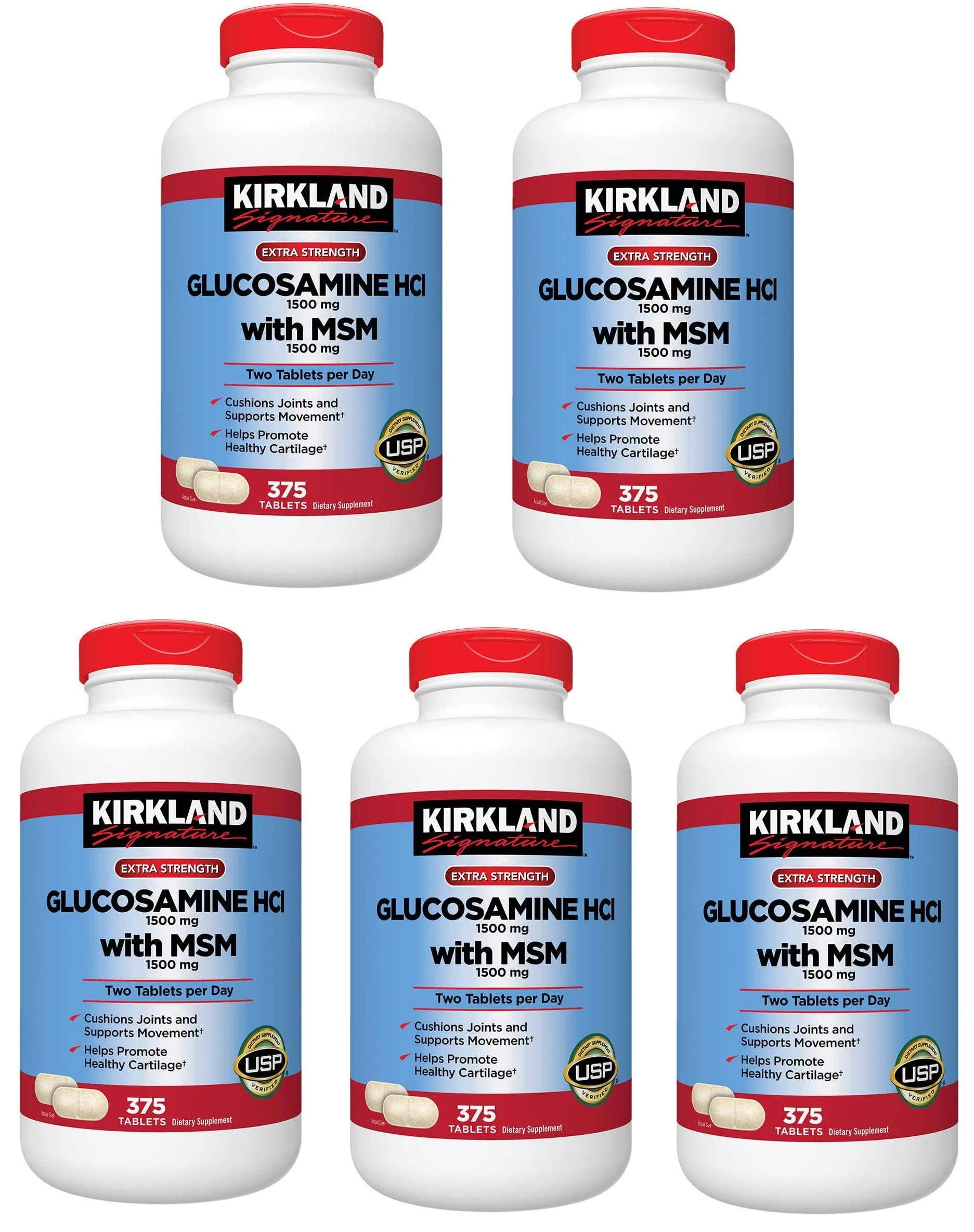 Foto 2 pulgar | Complemente La Glucosamina Kirkland Signature Con Msm 375 Tabletas - Venta Internacional.