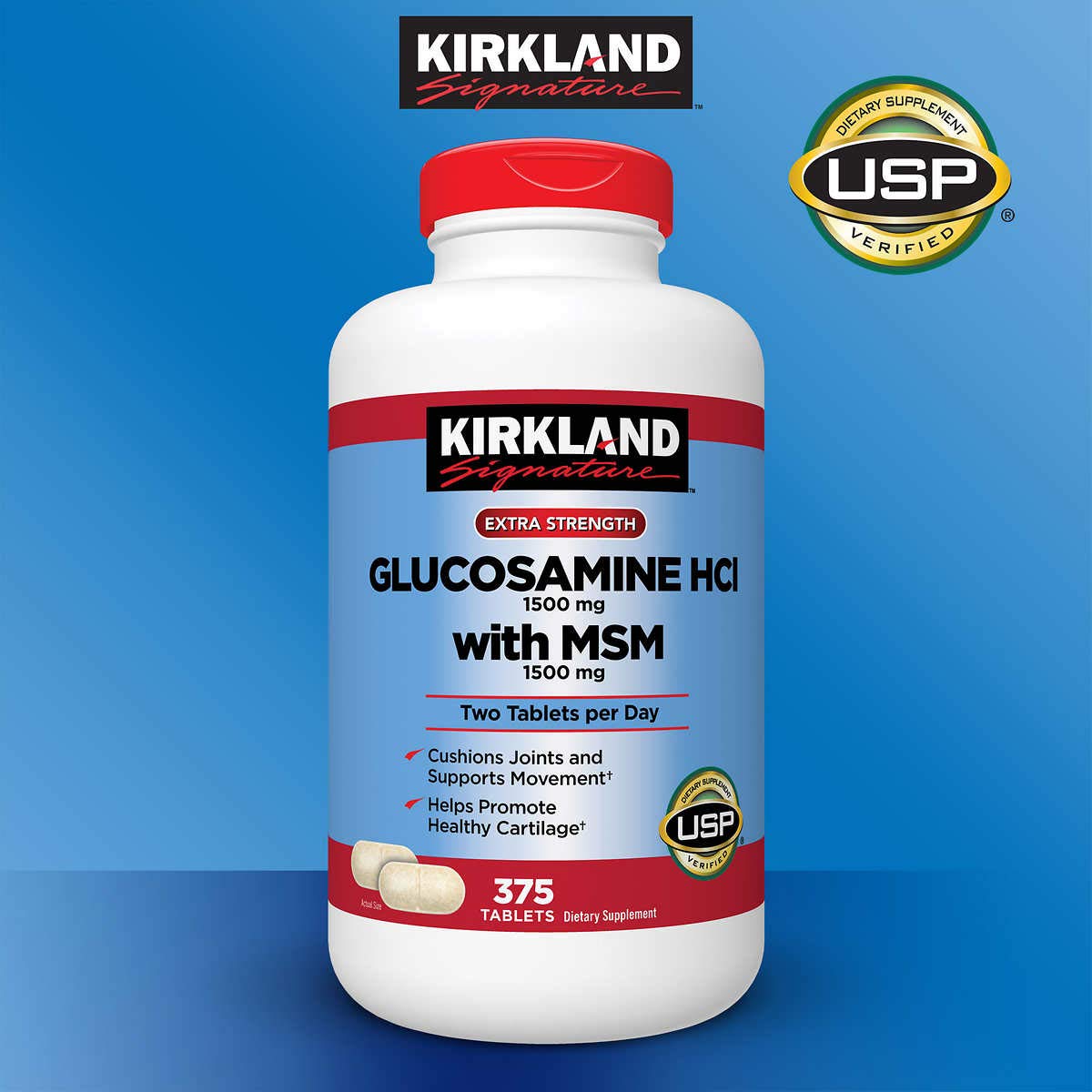 Foto 3 pulgar | Complemente La Glucosamina Kirkland Signature Con Msm 375 Tabletas - Venta Internacional.