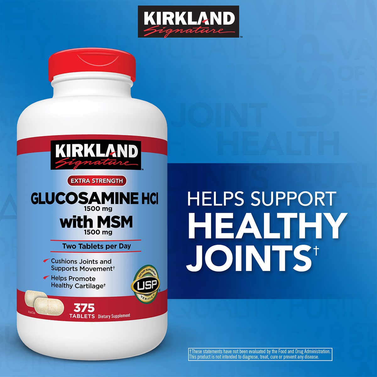 Foto 4 pulgar | Complemente La Glucosamina Kirkland Signature Con Msm 375 Tabletas - Venta Internacional.