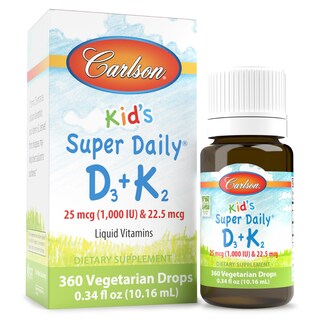 Foto 1 | Gotas De Vitamina D3+k2 Carlson Kid's Super Daily De 25 Mcg/1000 Ui - Venta Internacional.
